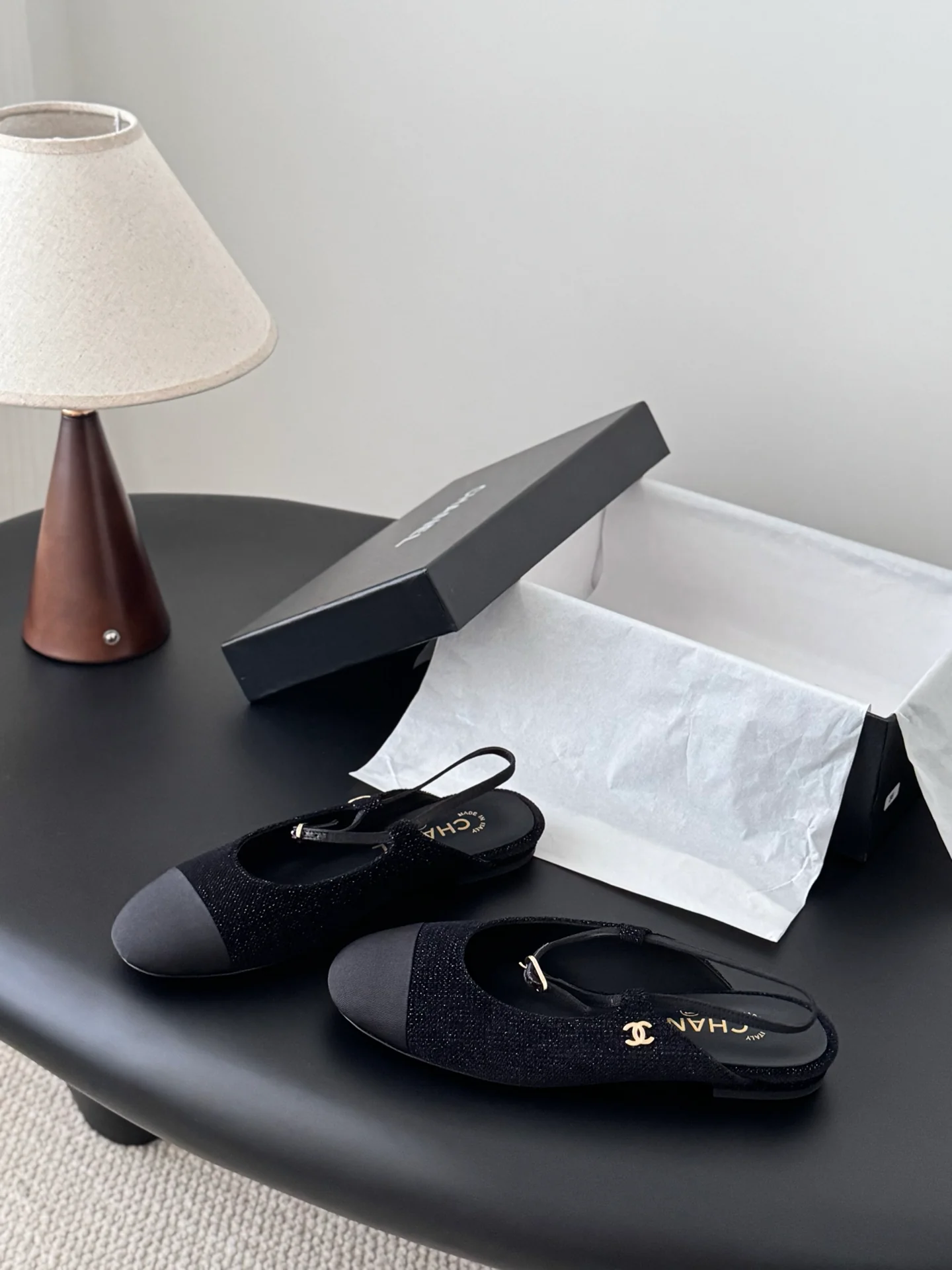 Chan 25fw slingback mary jane flats