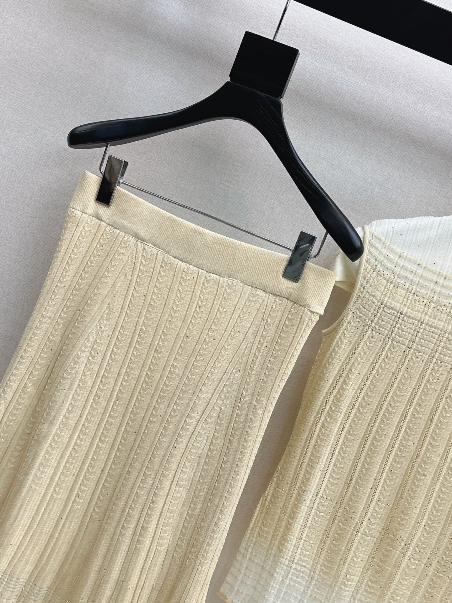 Chan 26ss sleeveless knit vest skirt set