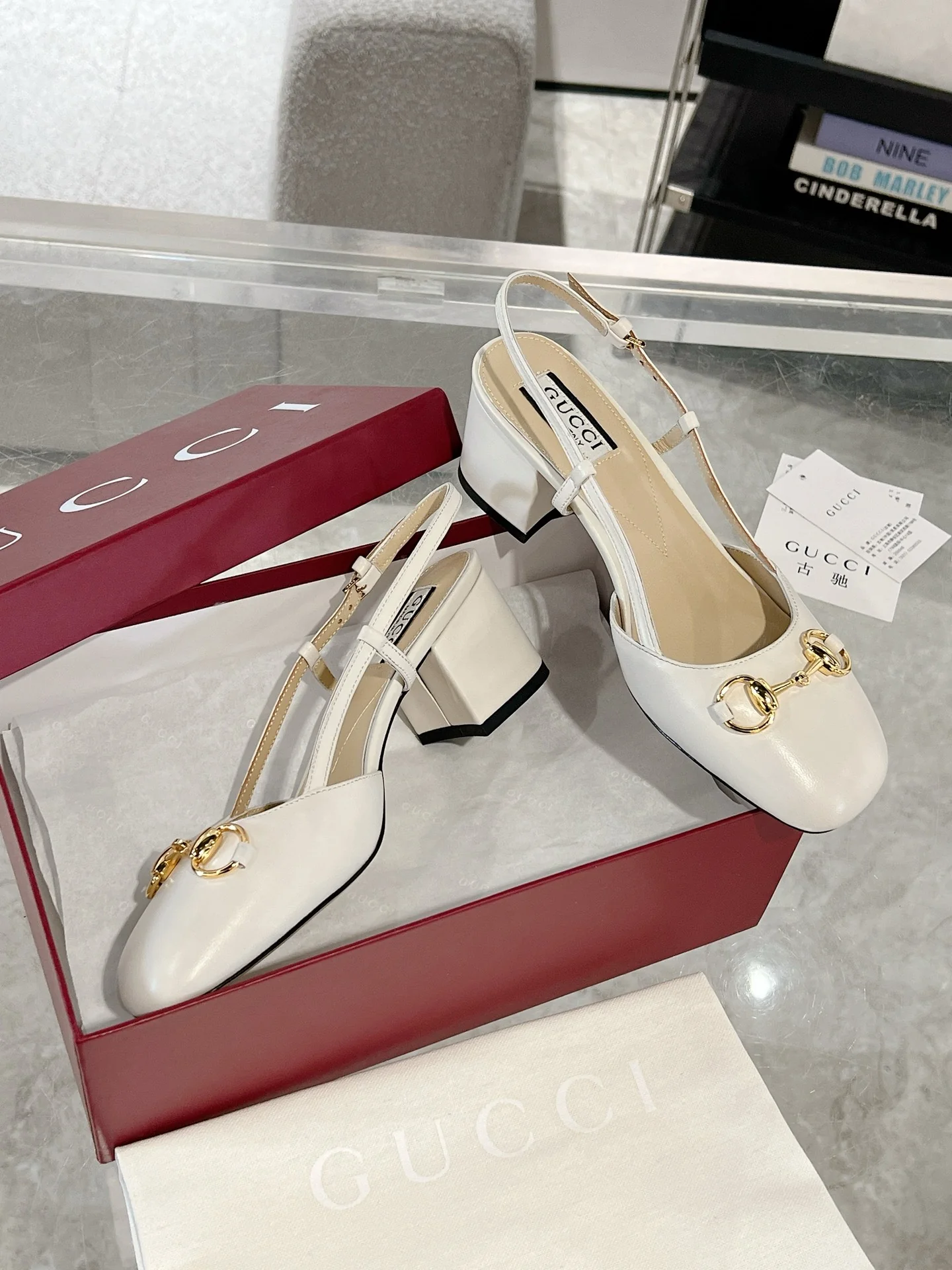 Gucc 25fw slingback chunky heels