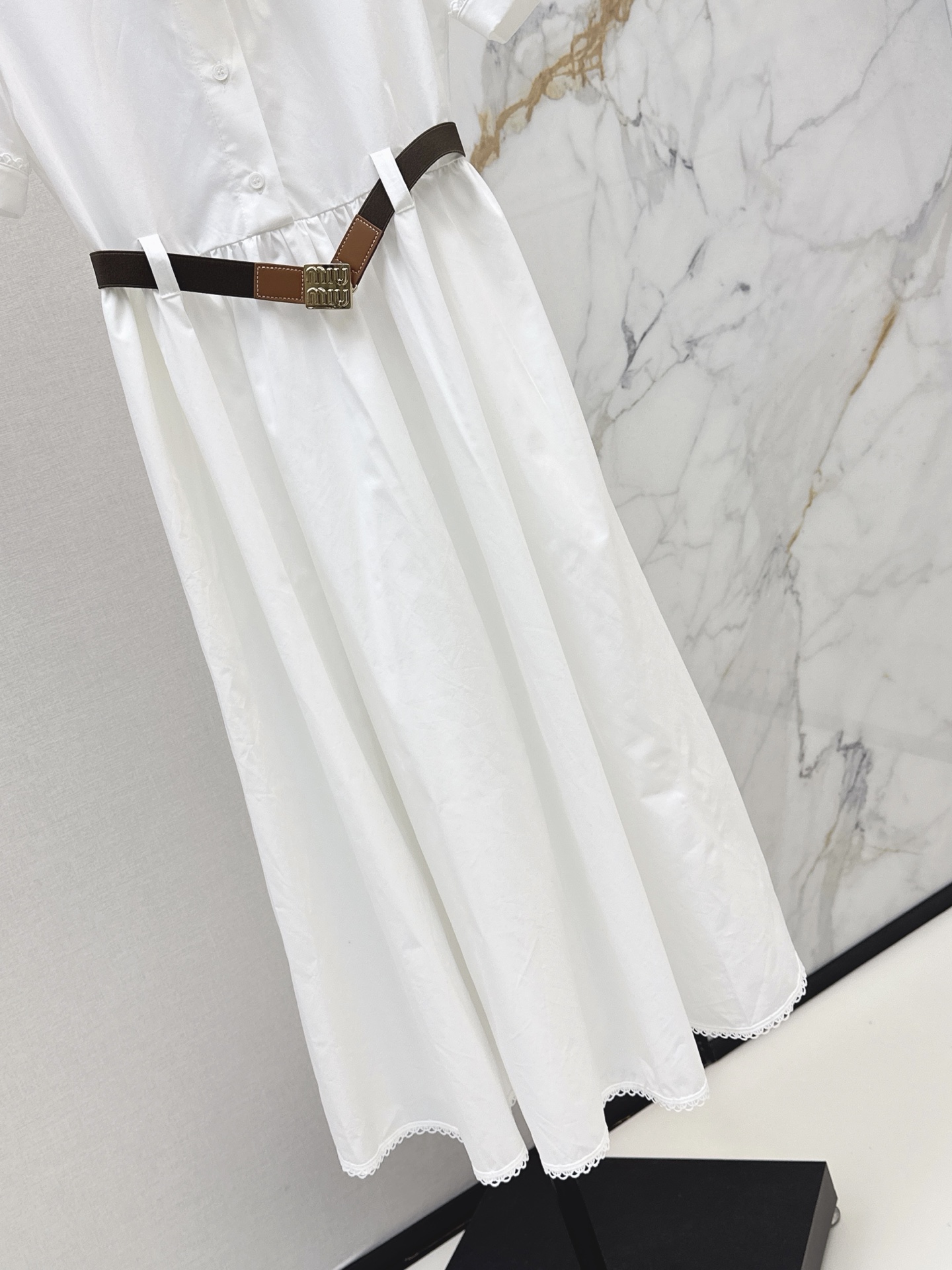 Miu 26ss belted shirt dress