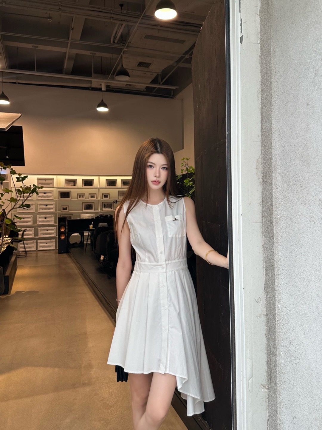 Loui 26ss sleeveless asymmetrical dress