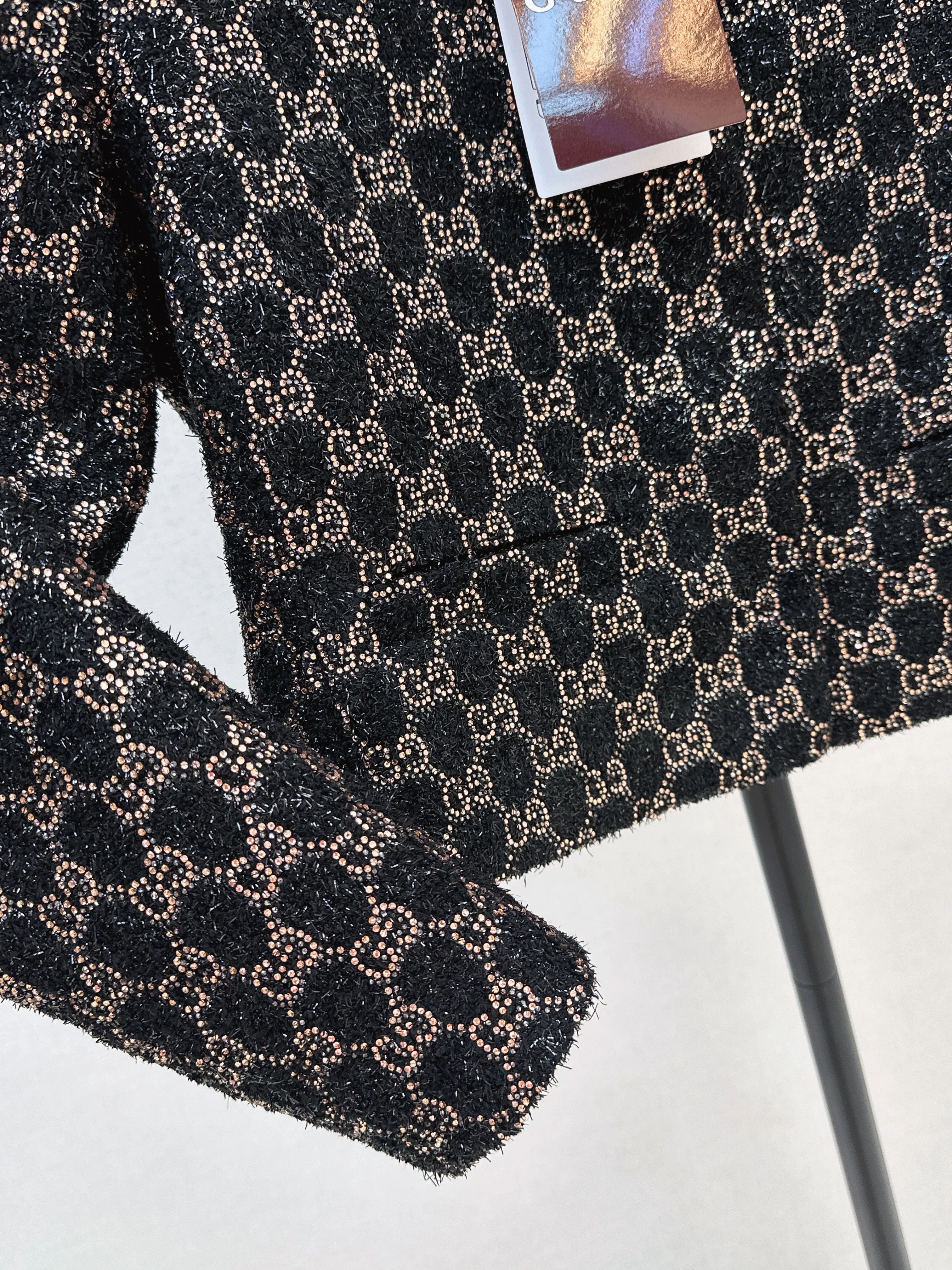 Gucc 26ss woven rhinestones jacket