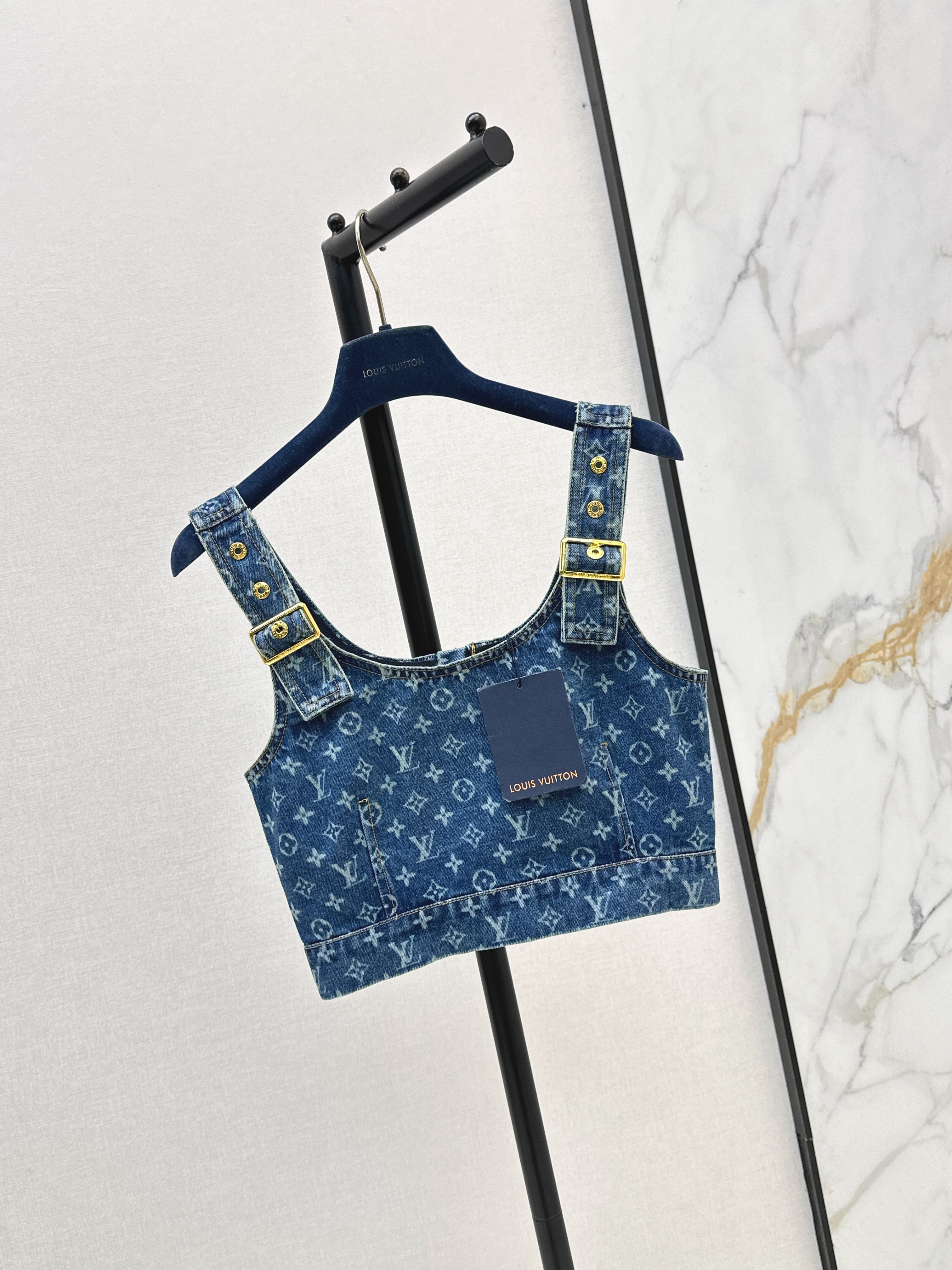 Loui 26ss denim tube top vest