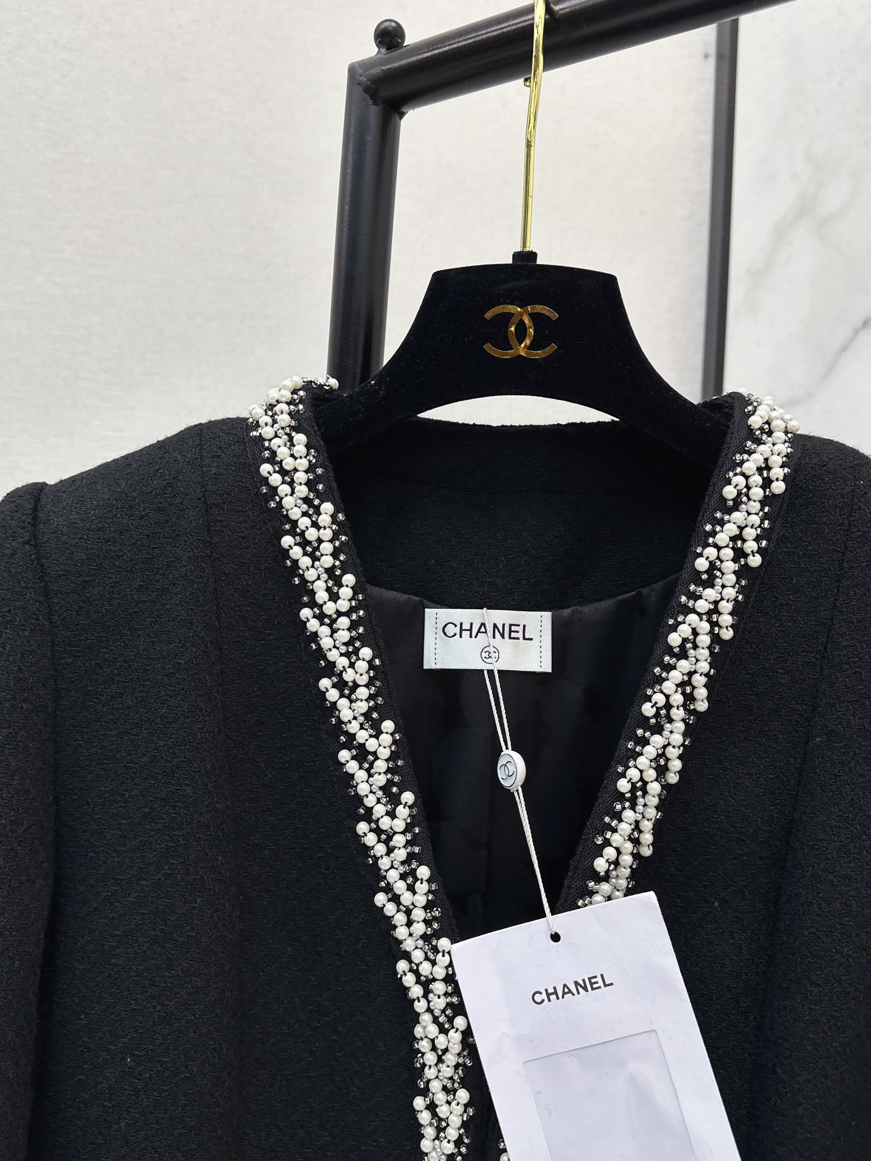 Chan 26ss beading woven jacket