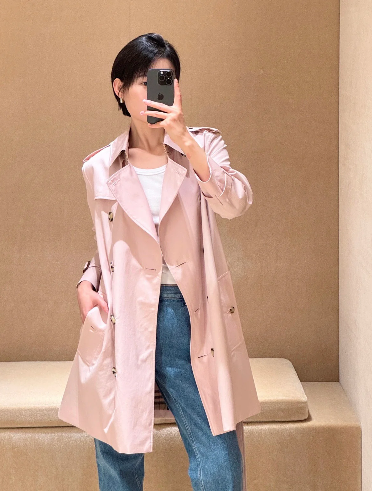 Burb 26ss double-breasted trench coat