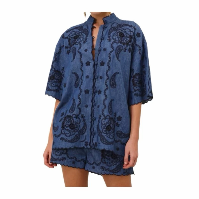 Zimm 26ss embroidery shirt
