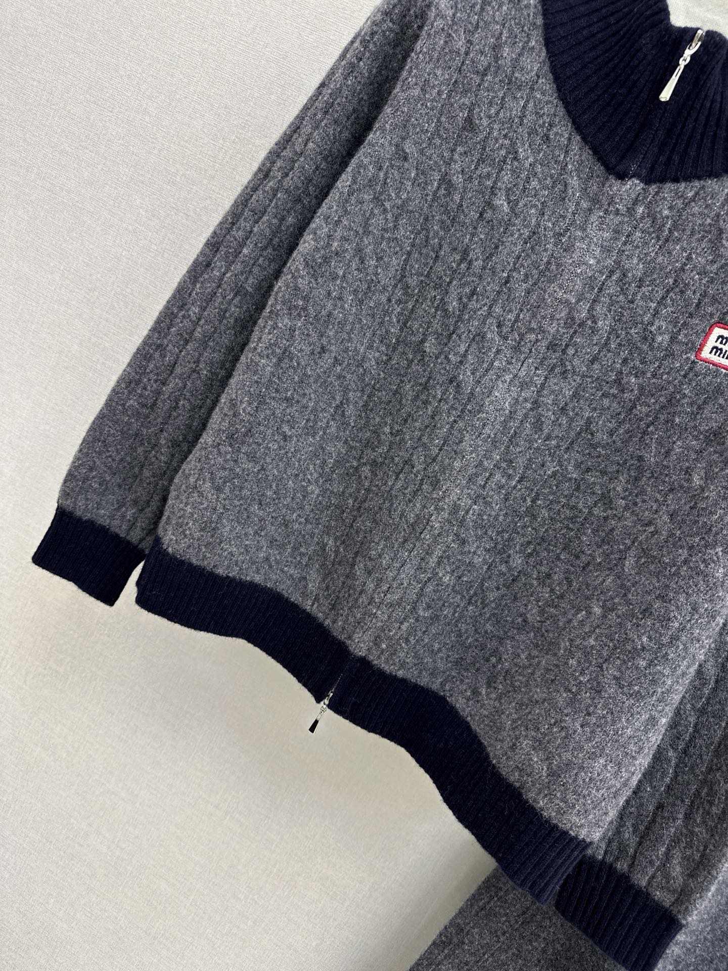 Miu 25fw wool cardigan +wide pants outfit sets