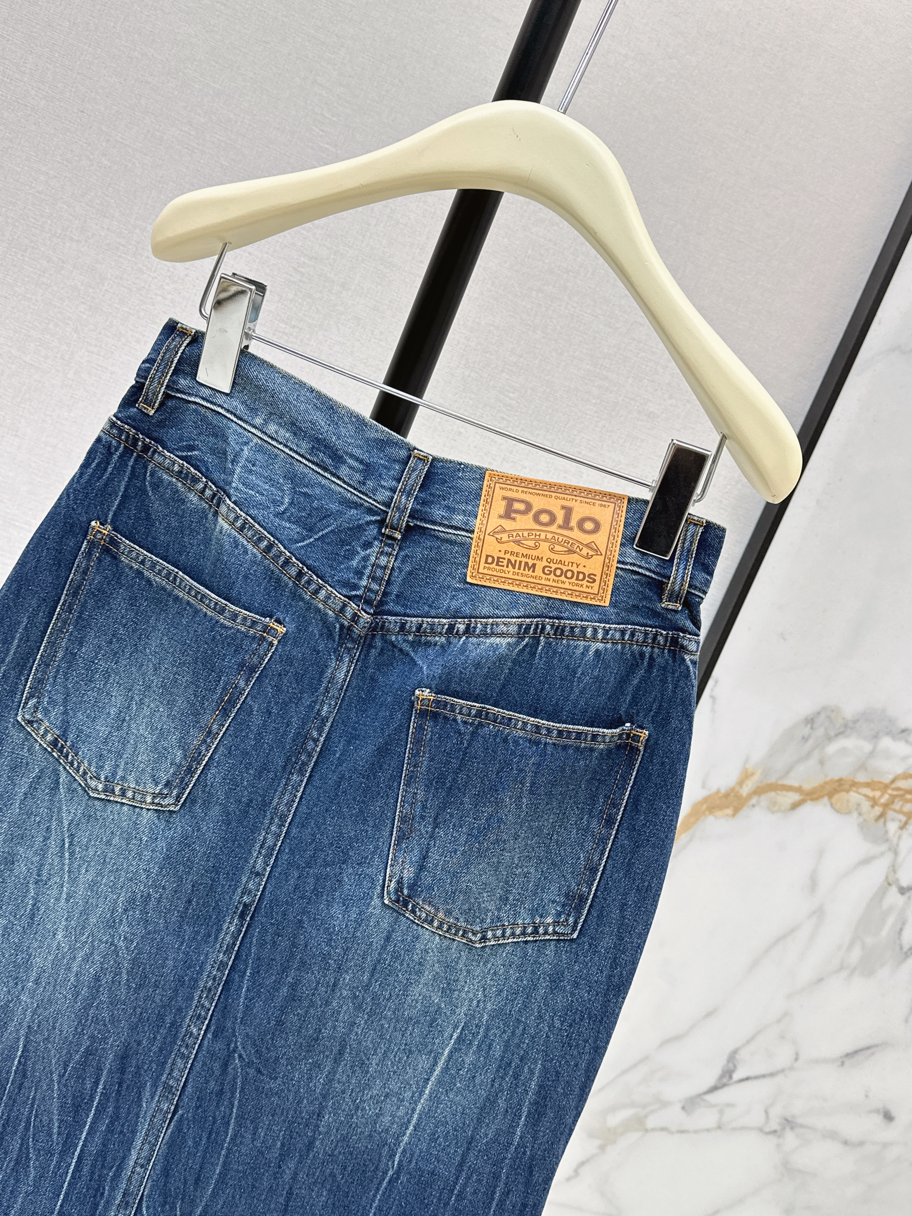 Ralp 26ss front-slit denim skirt