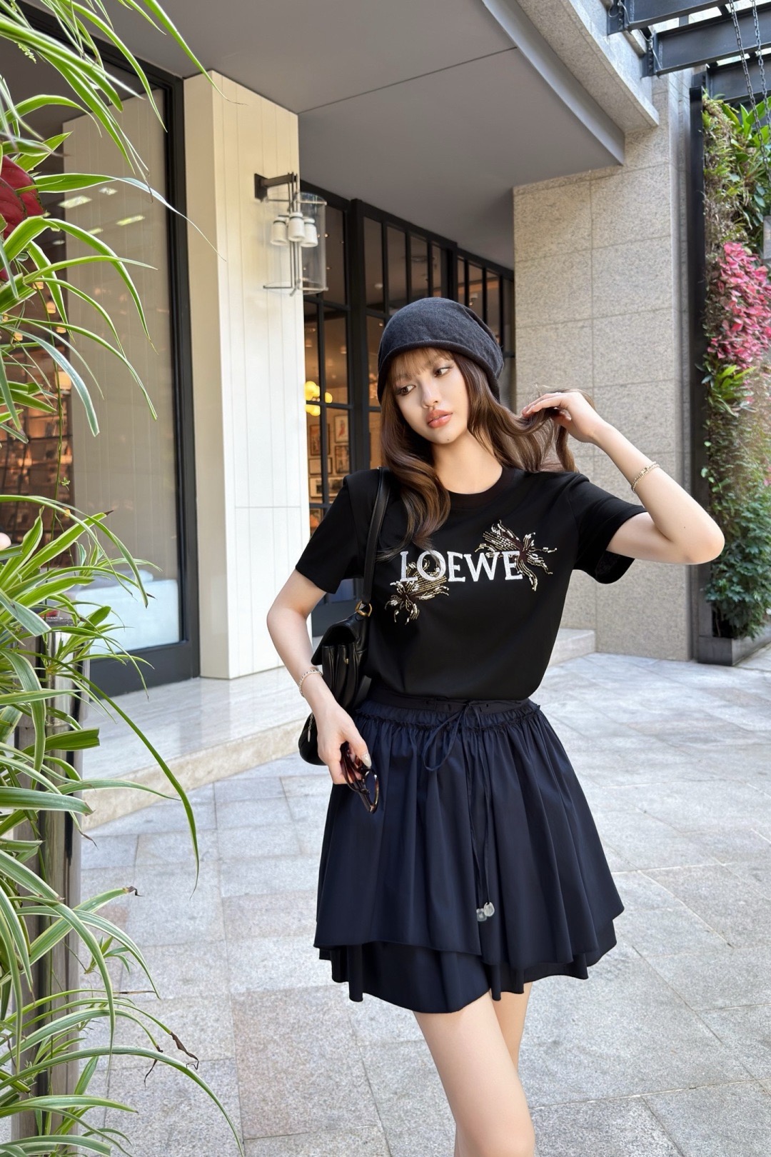 Loe 26ss embroidery beading t-shirt
