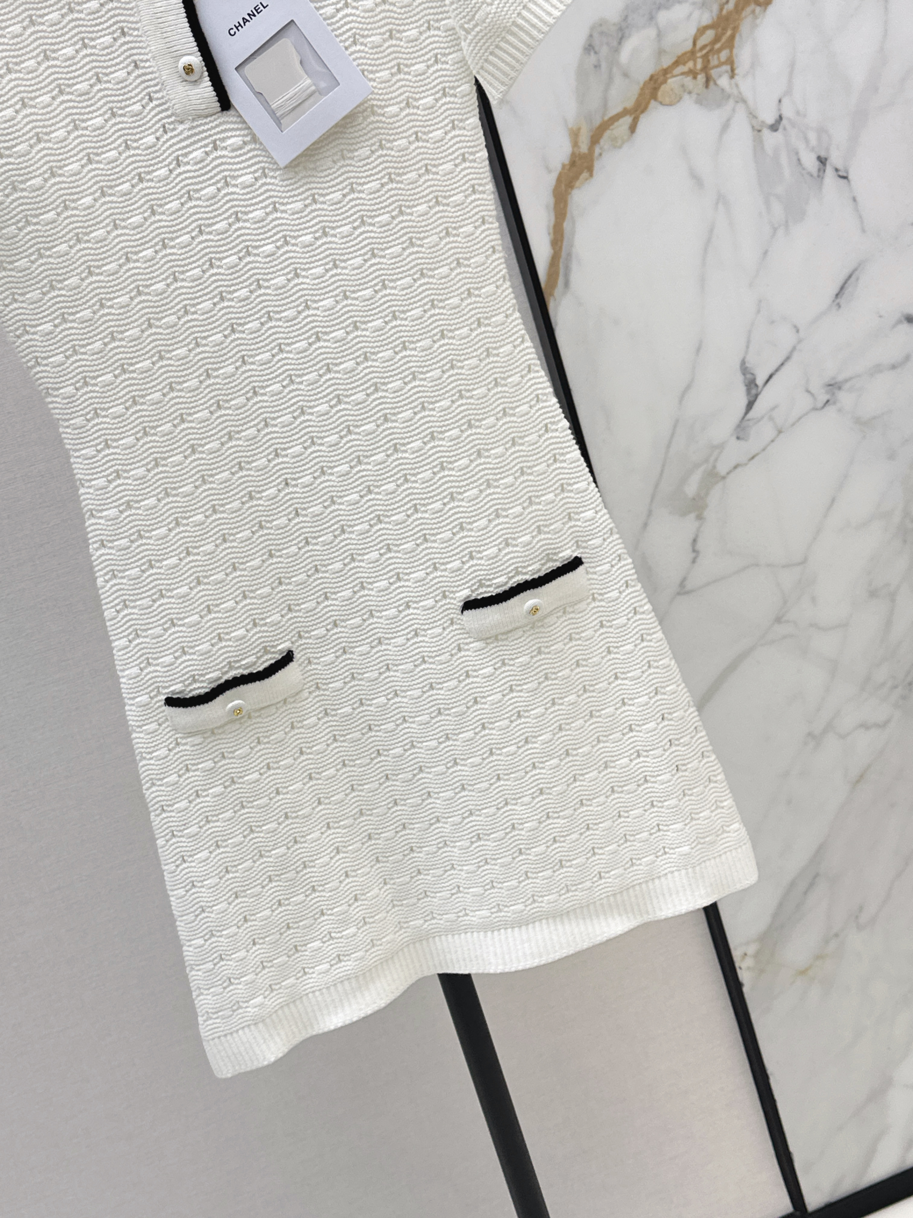 Chan 26ss hollow knit dress