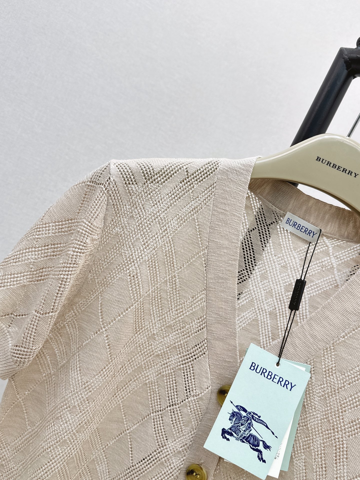 Bur 26ss check jacquard knitwear