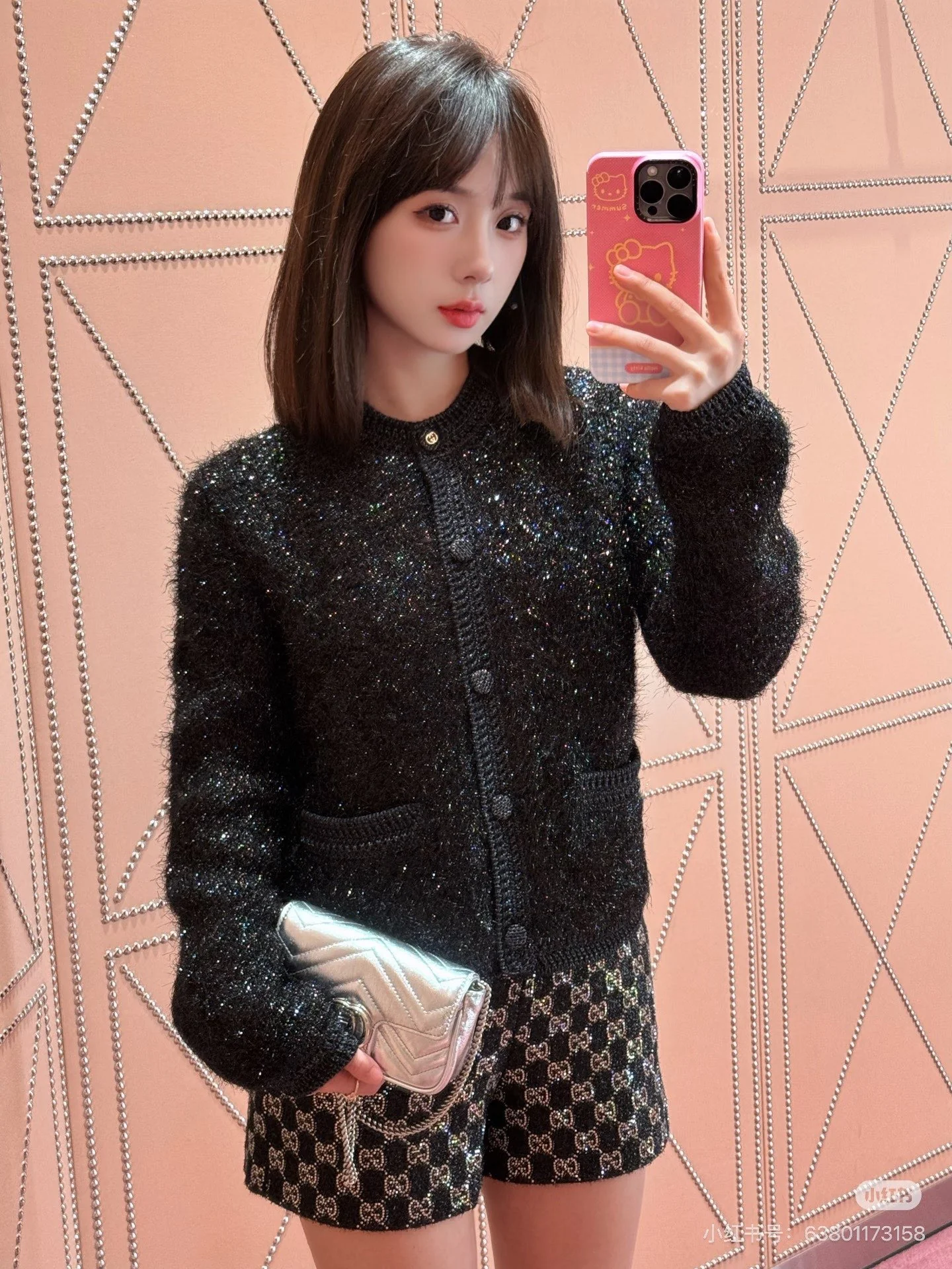 Gucc 26ss metallic cardigan