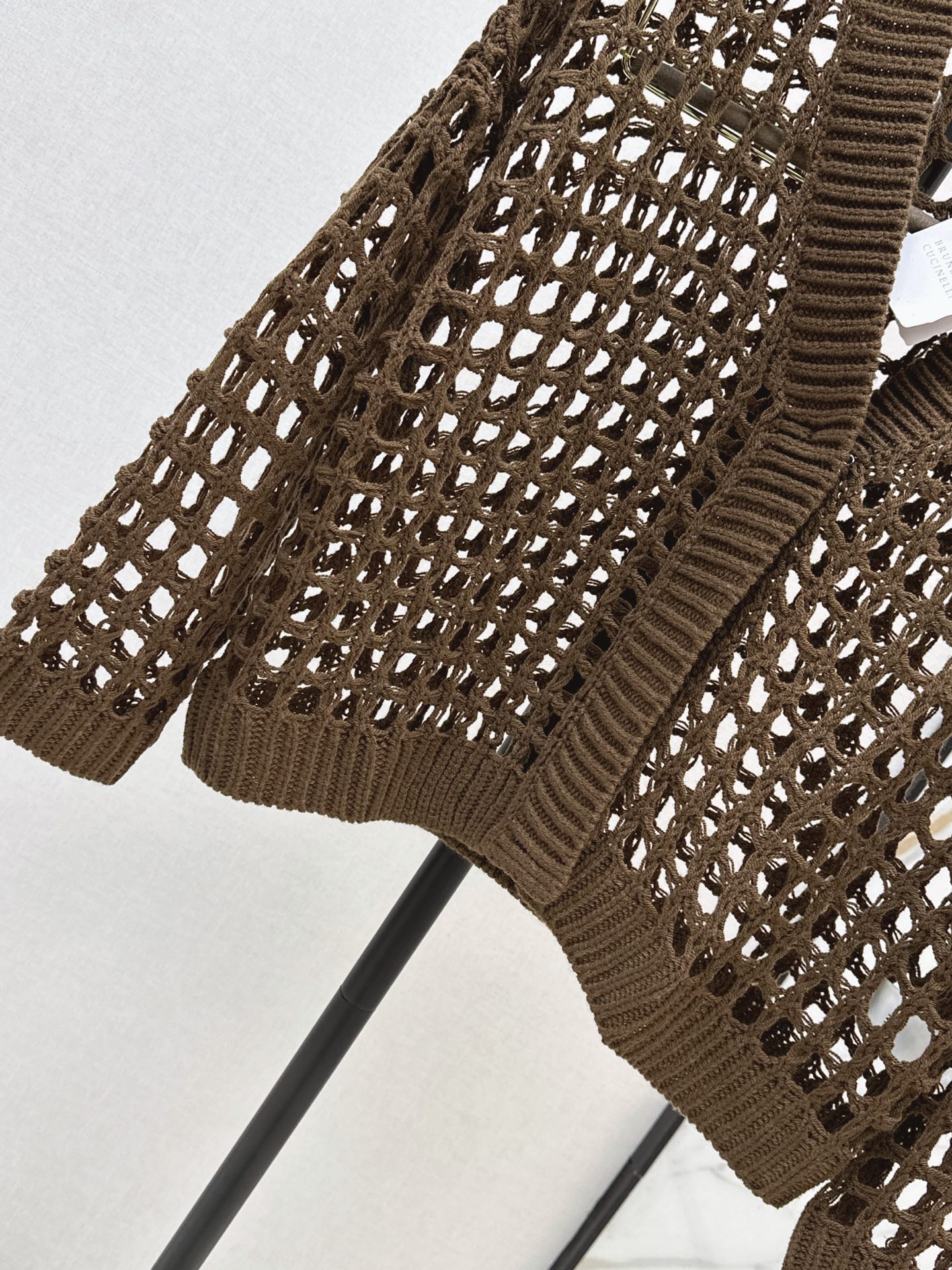 Brun 26ss hollow knit cardigan