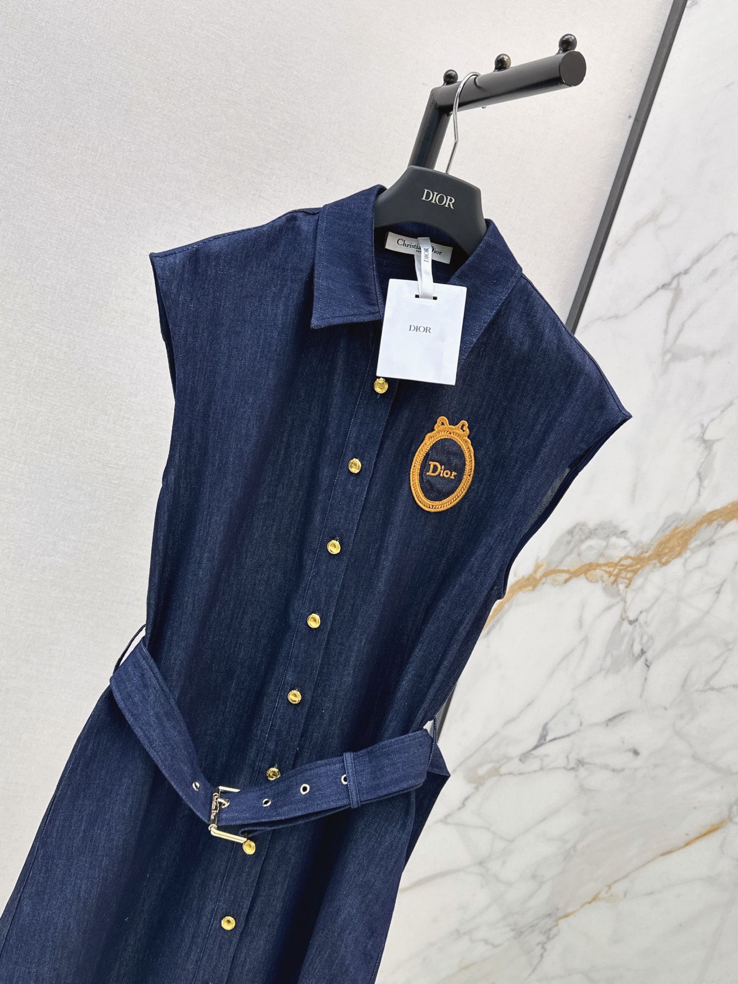CD 26ss sleeveless denim shirt dress