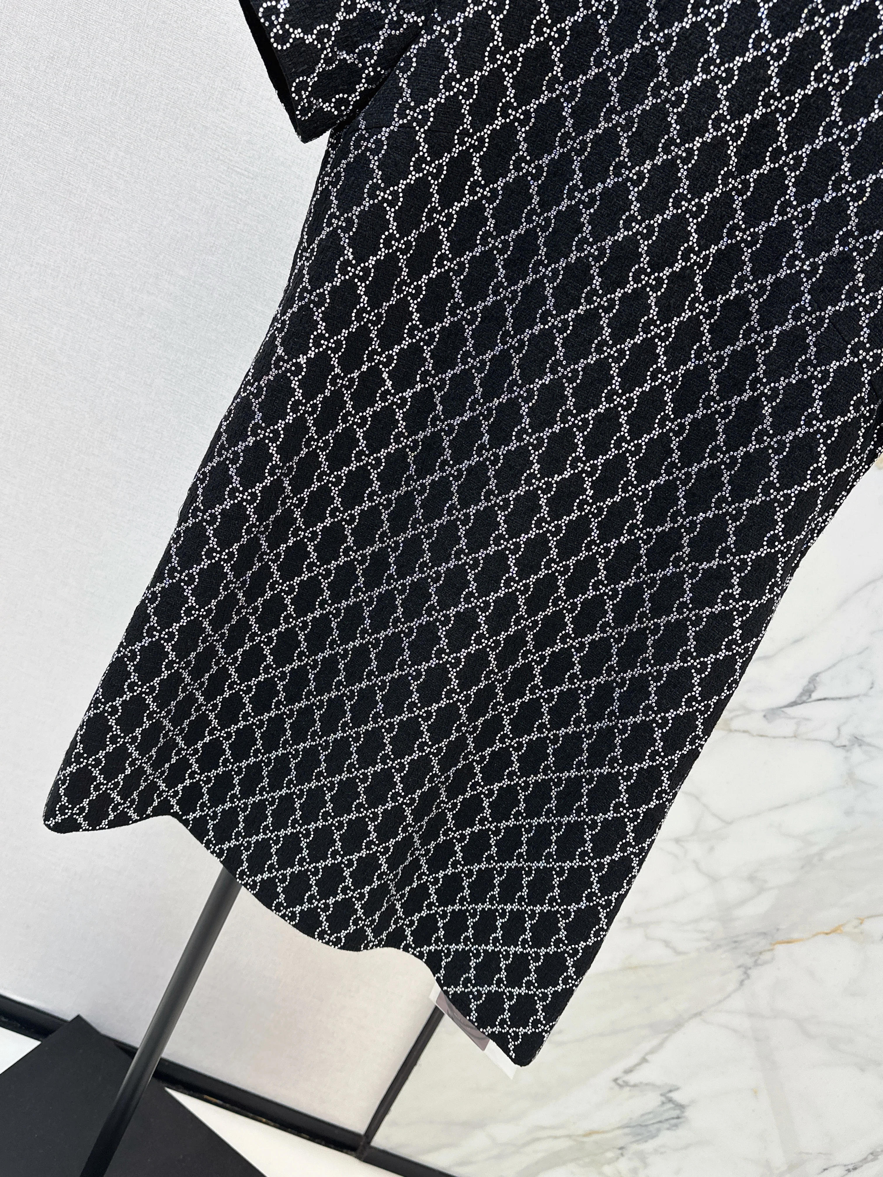 Gucc 26ss rhinestone dress