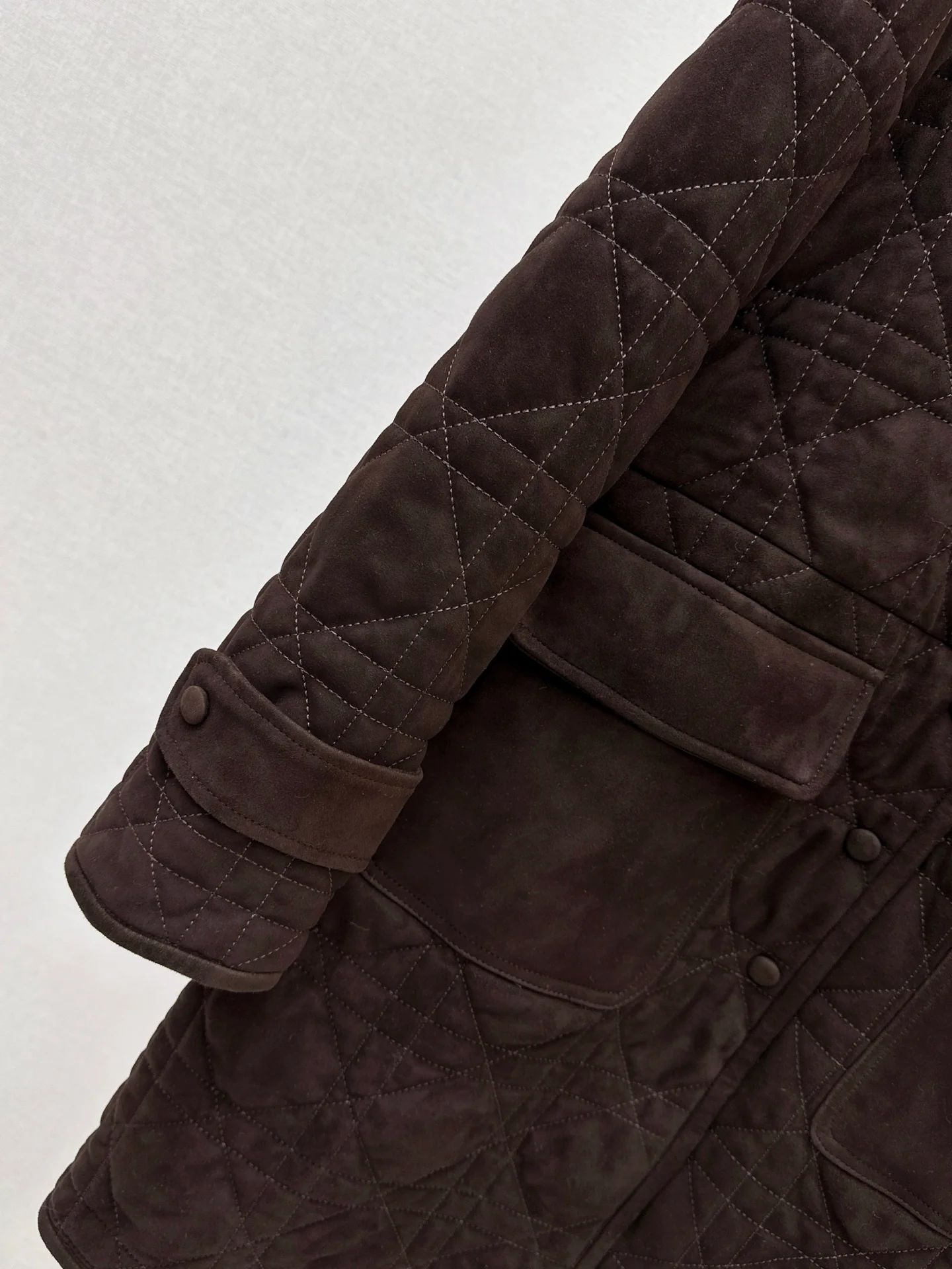 CD 25fw suede padded long jacket