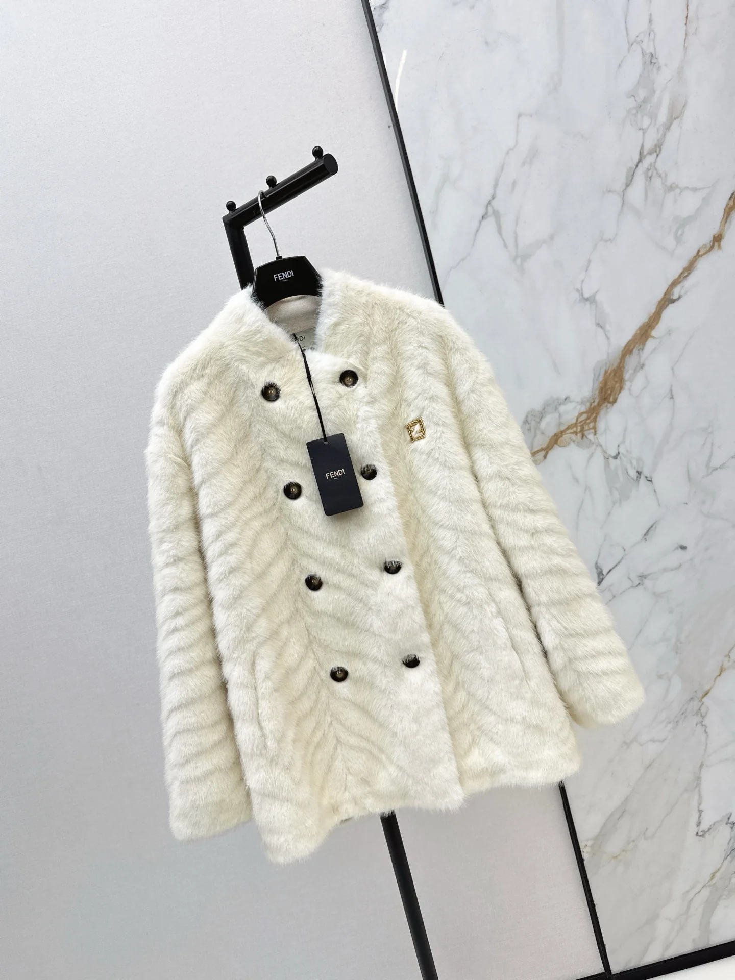 Fend 26ss eco-friendly fur jacket