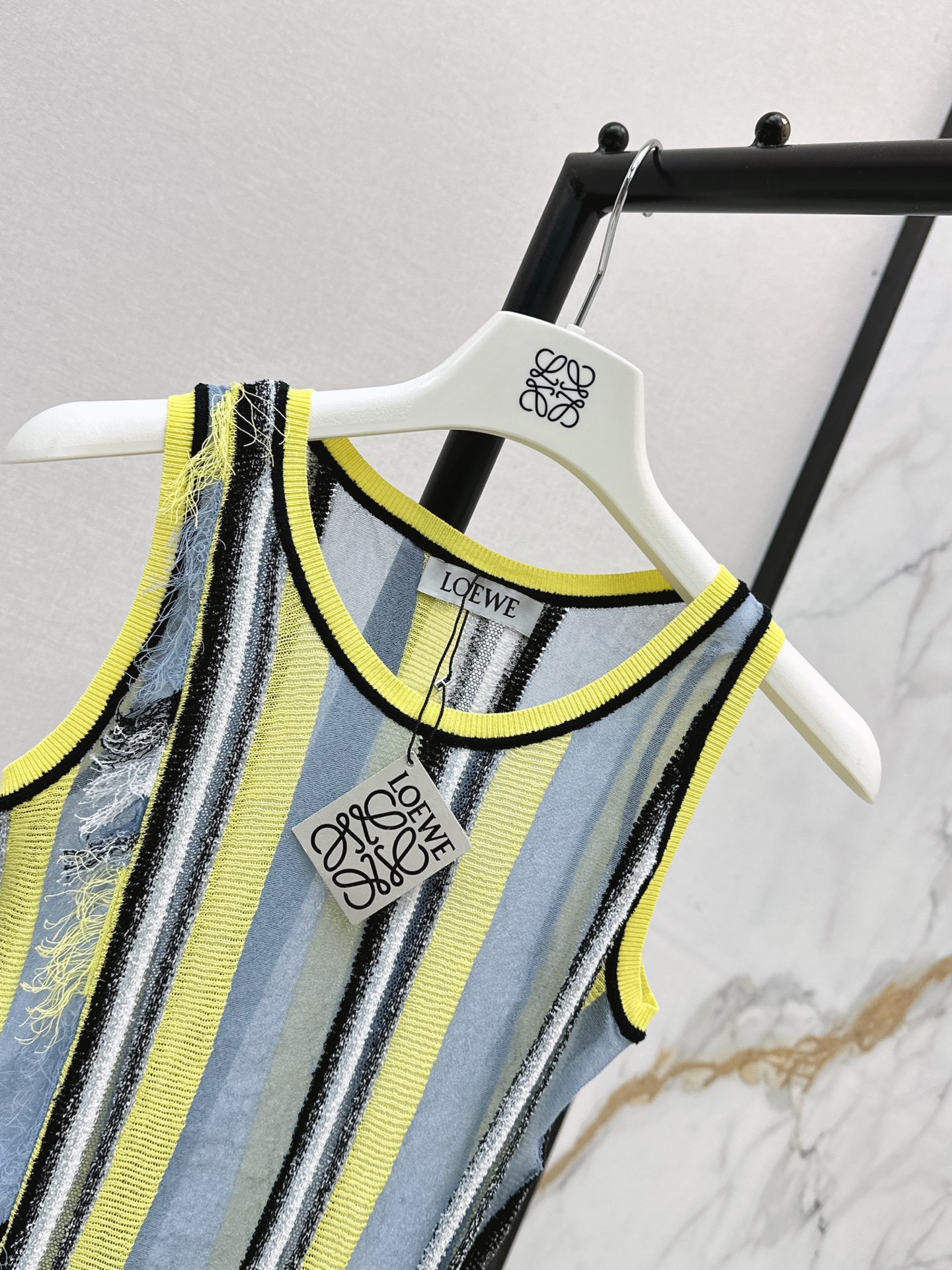 Loe 26ss stripe knit vest