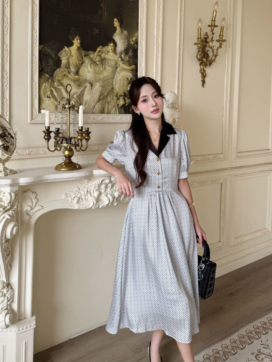 Loui 26ss contract collar dress