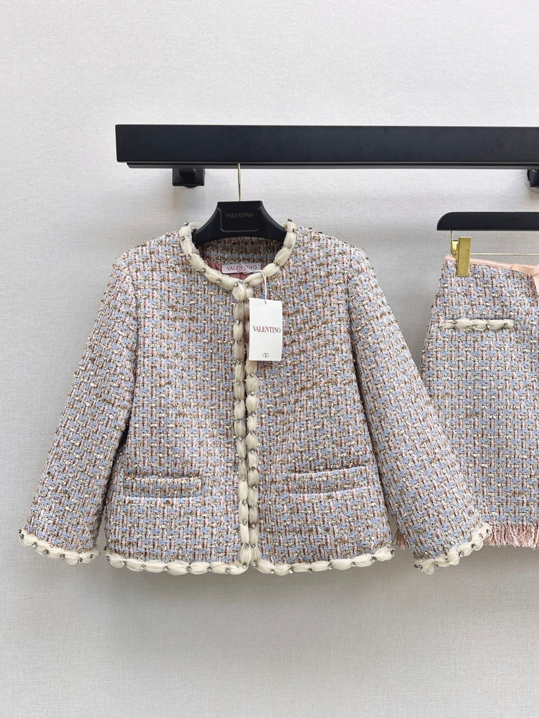 Valen 25fw woven jacket+skirt outfit sets