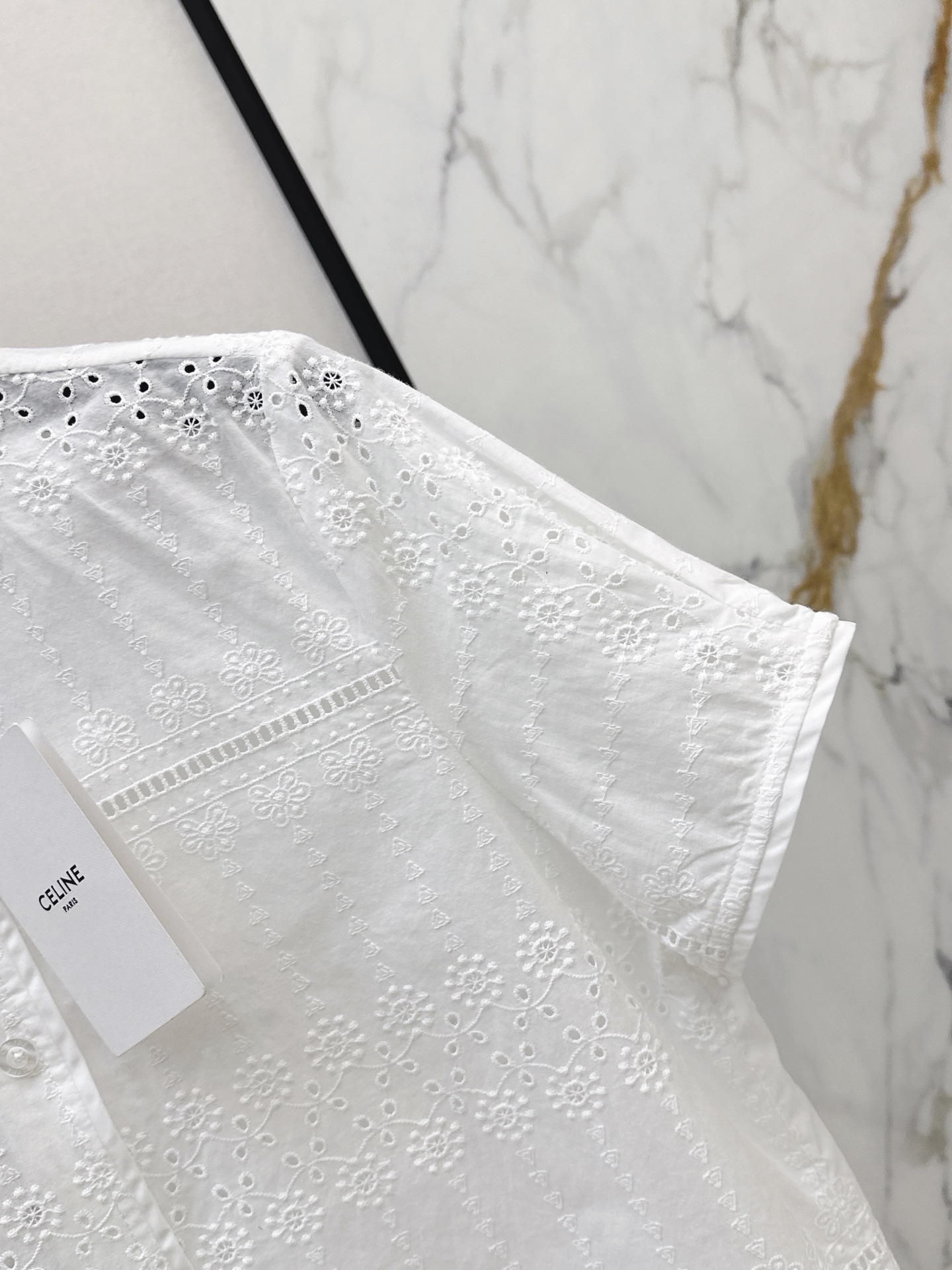 Celi 26ss hollow embroidery shirt