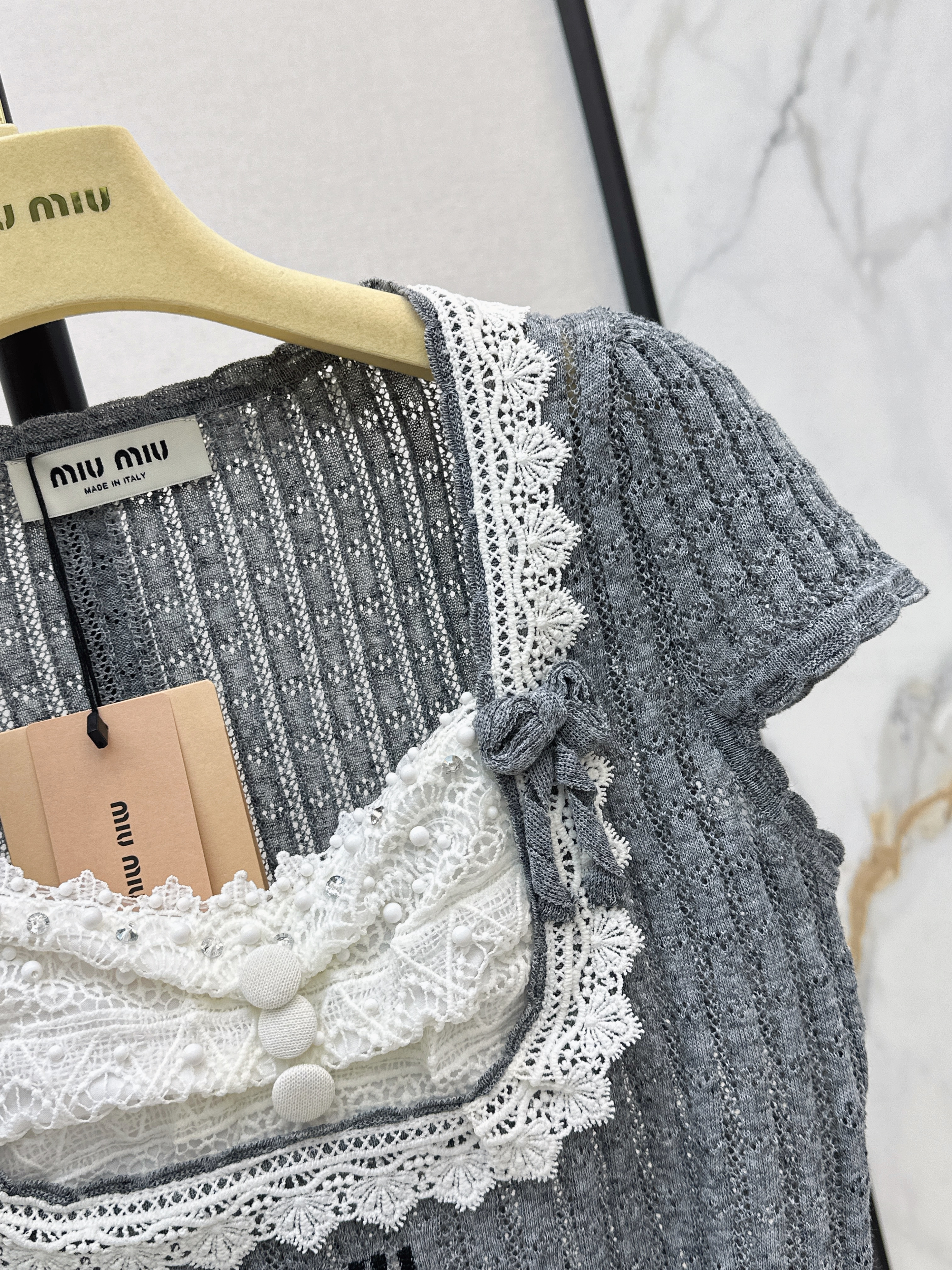 Miu 26SS Lace Knit Top