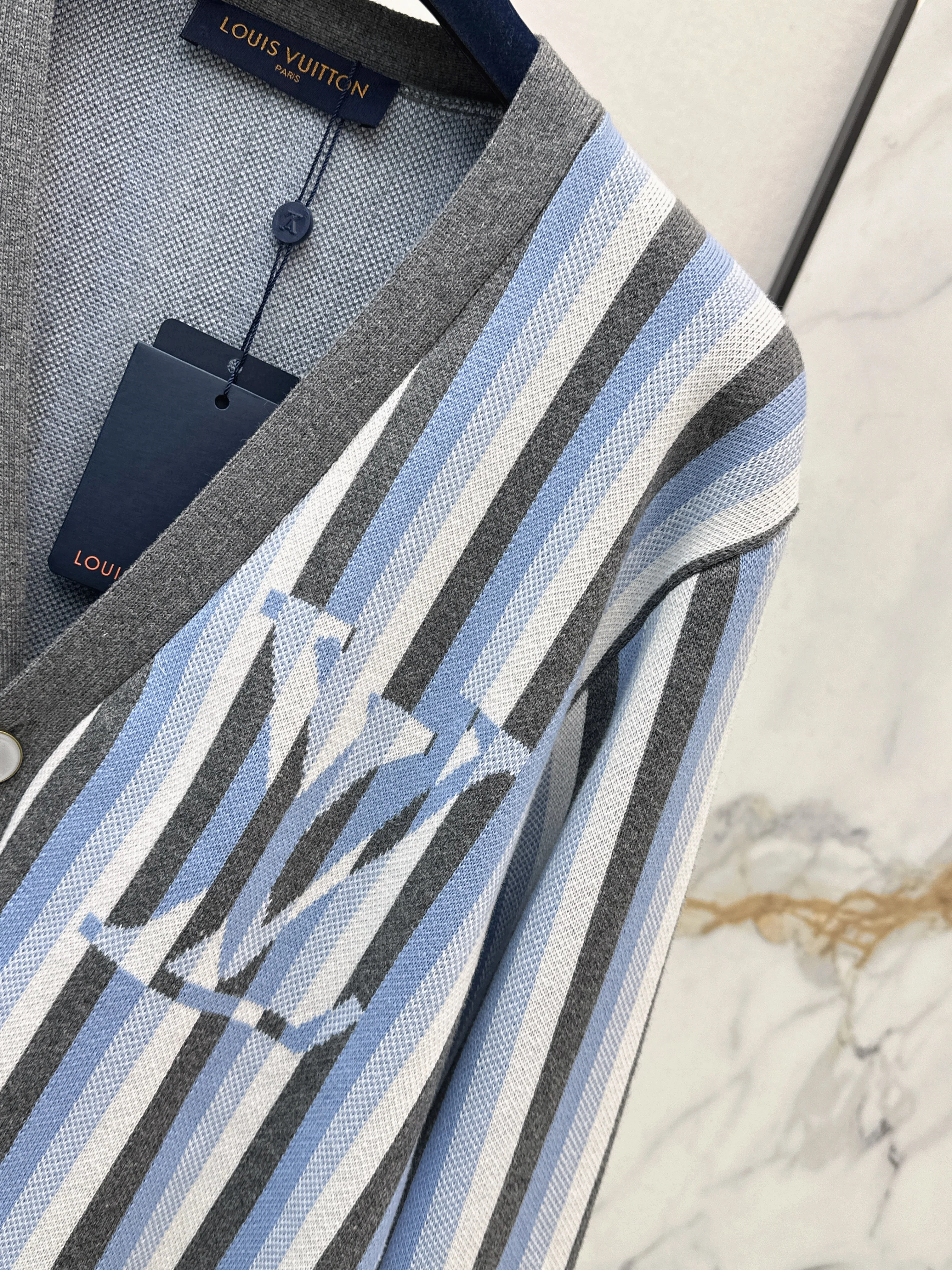 Louis 26ss stripe knitted cardigan