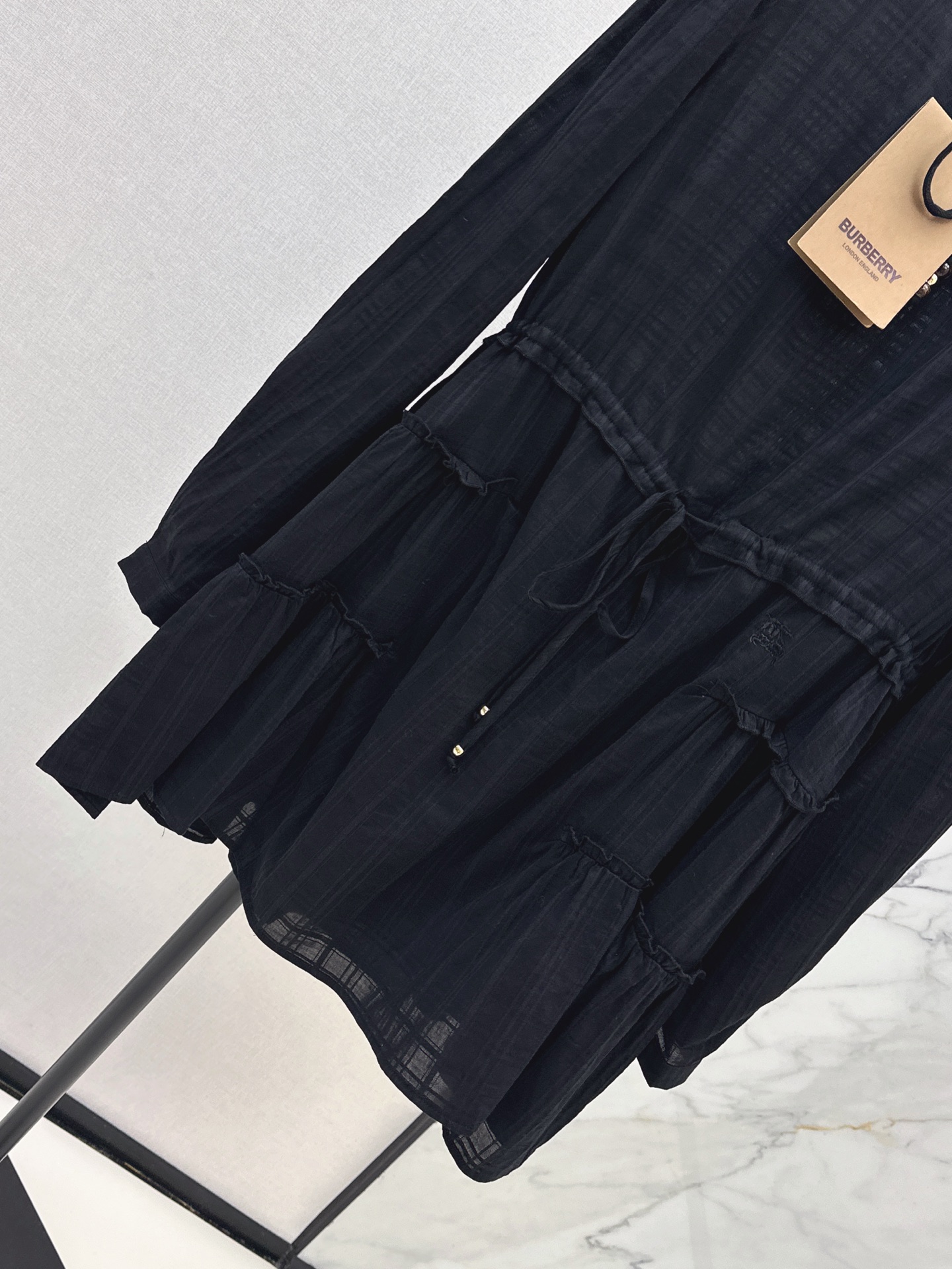 Bur 26ss check drawstring dress