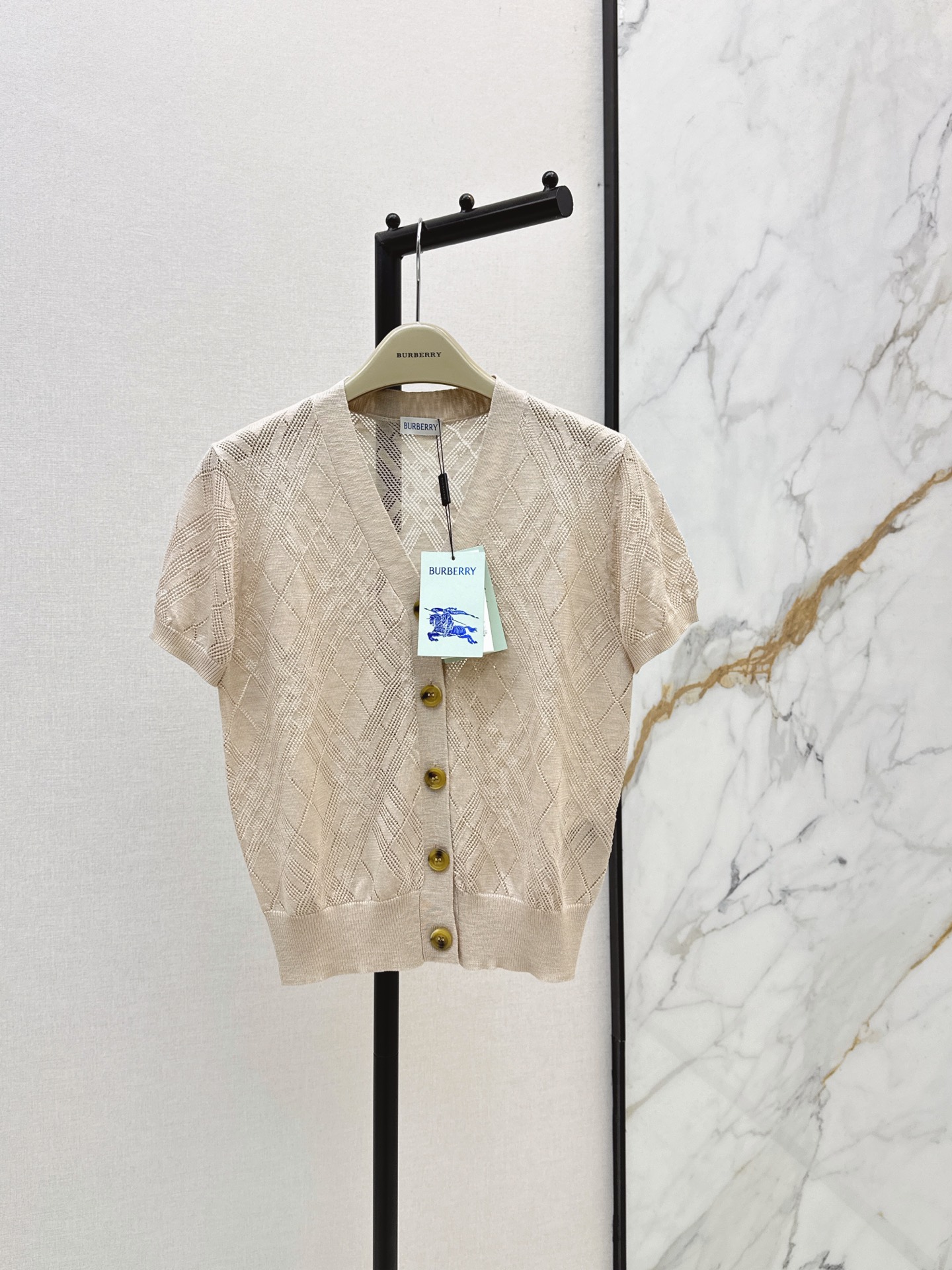 Bur 26ss check jacquard knitwear