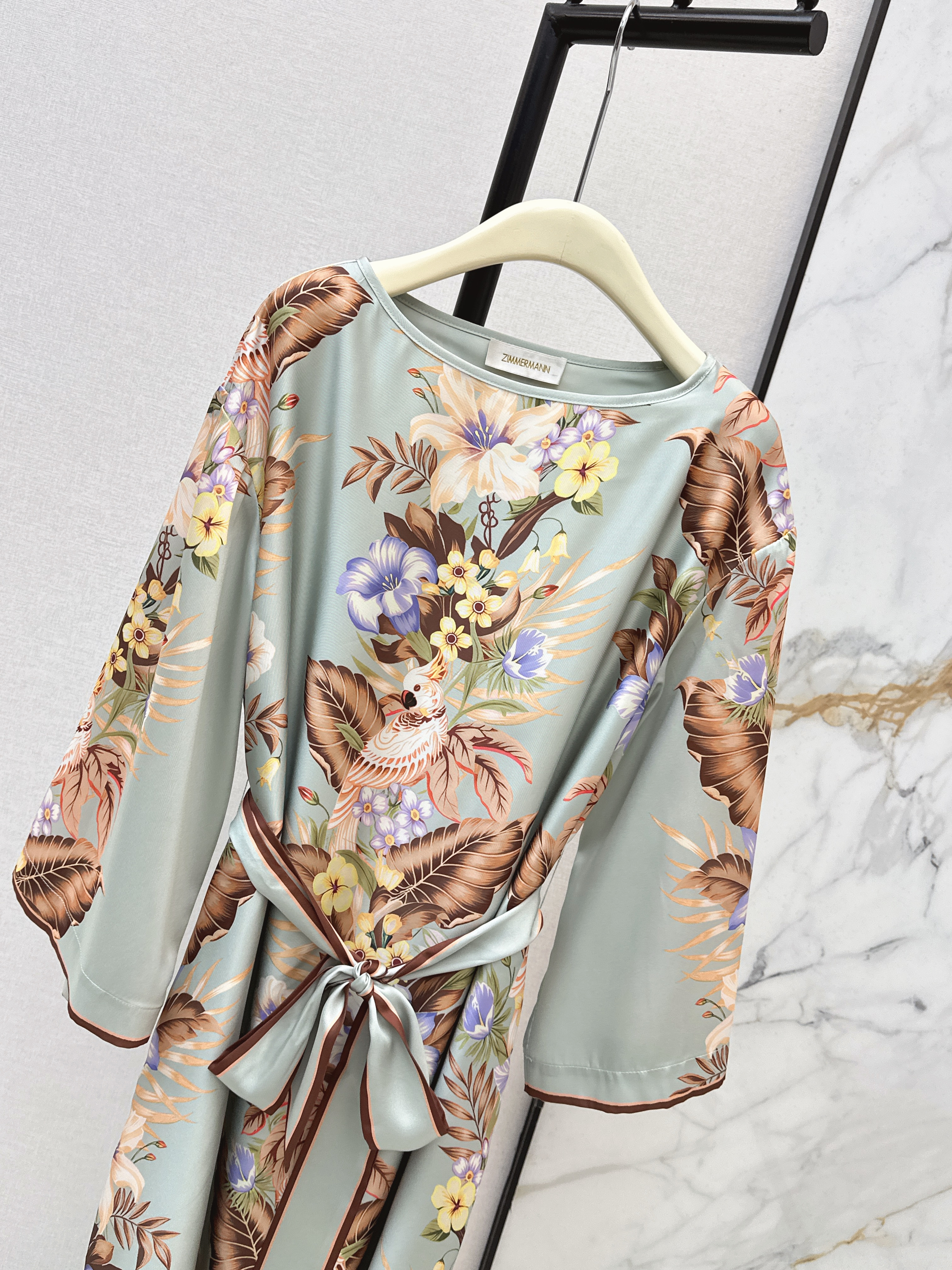 Zimm 26ss print silk dress