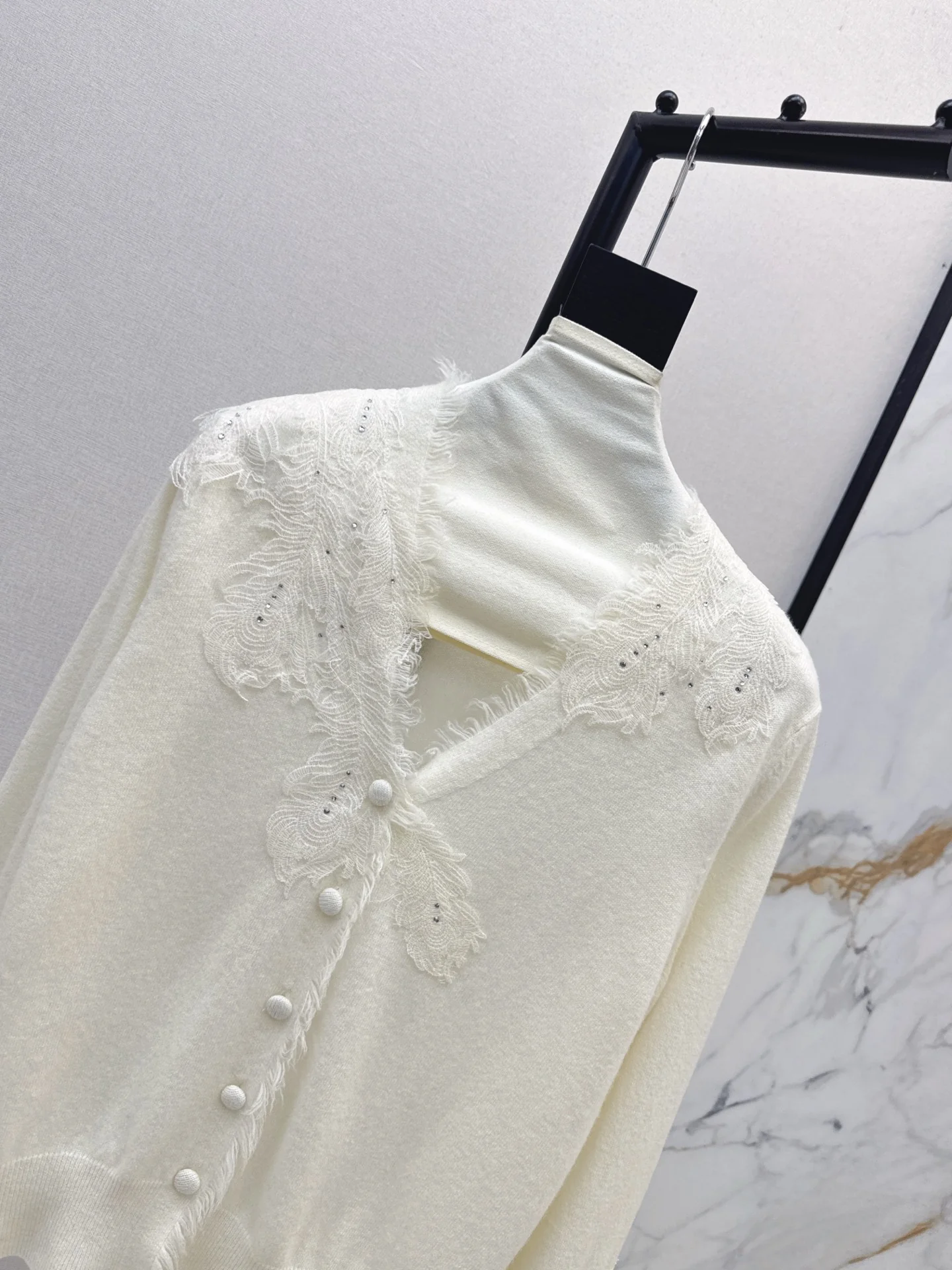 Es 25fw rhinestone cardigan