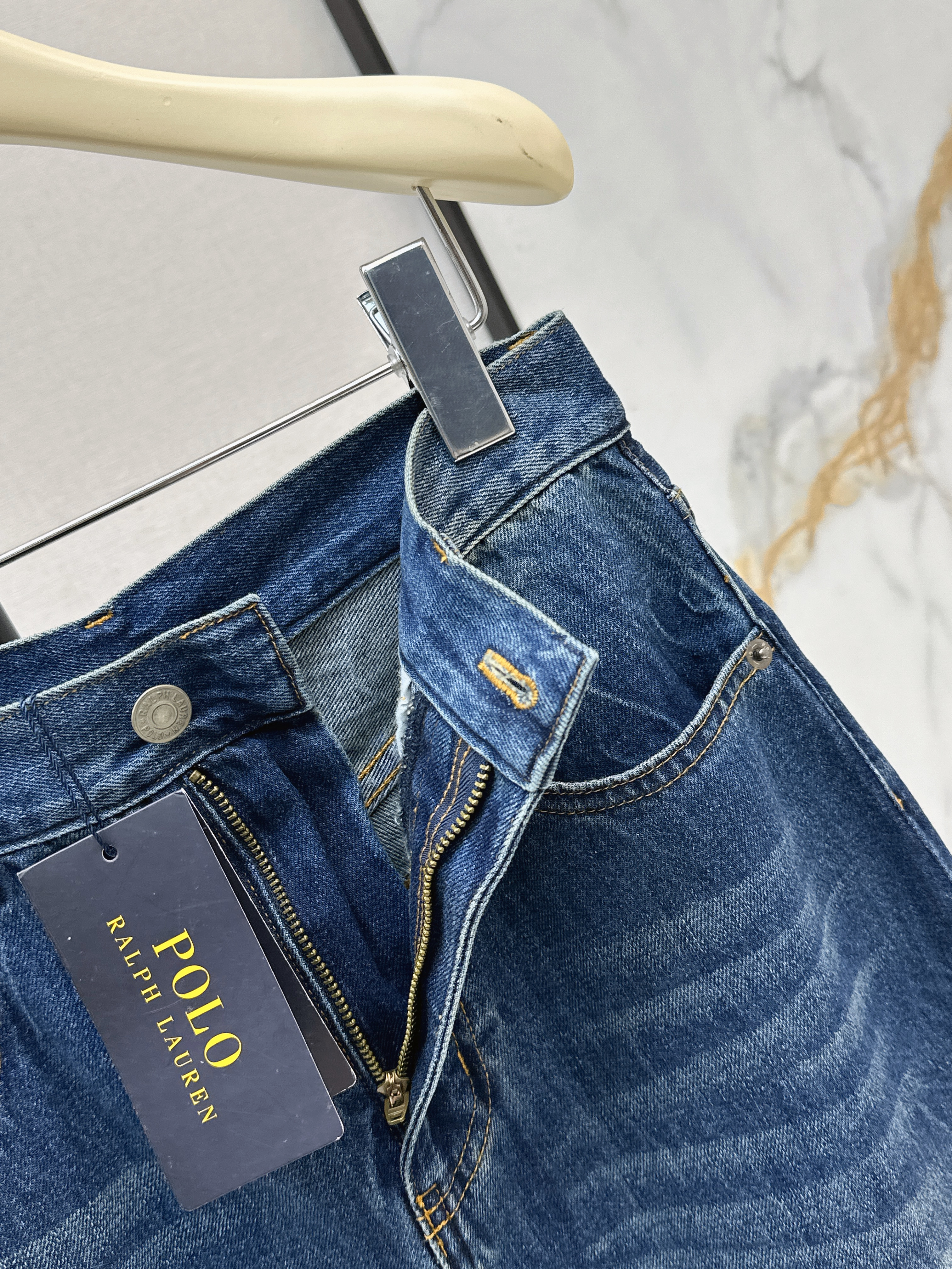 Ralp 26ss front-slit denim skirt