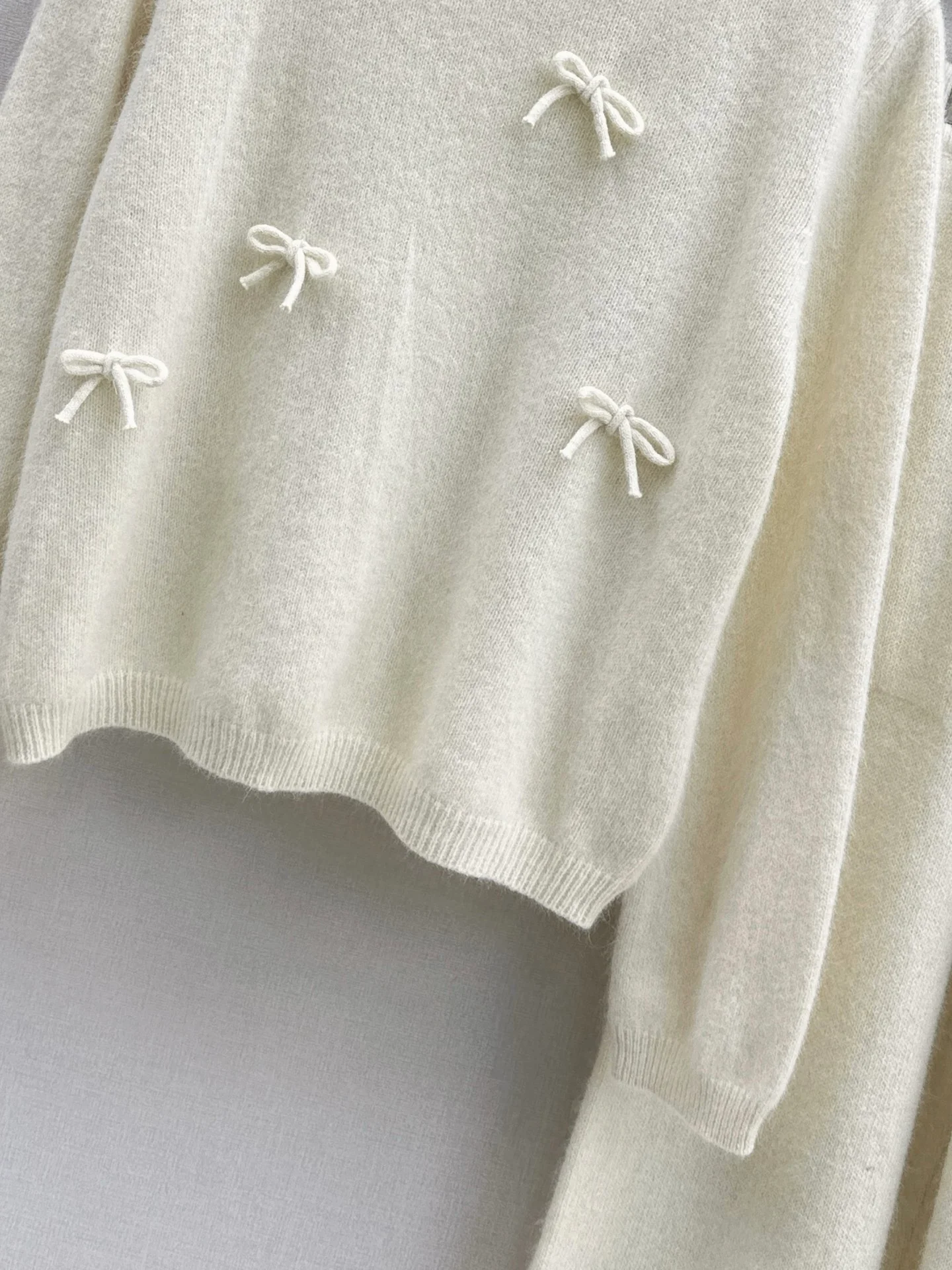 Miu 25fw knit bow sweater+pants outfit sets