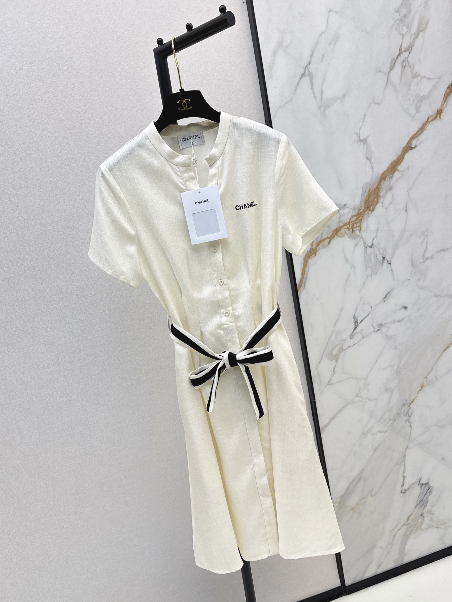 Chan 26ss belted shirt dress