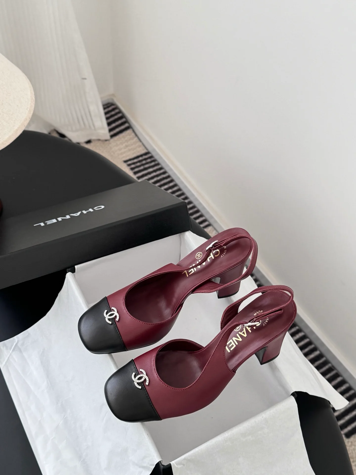 Chan 25fw slingback mary jane chunky heels