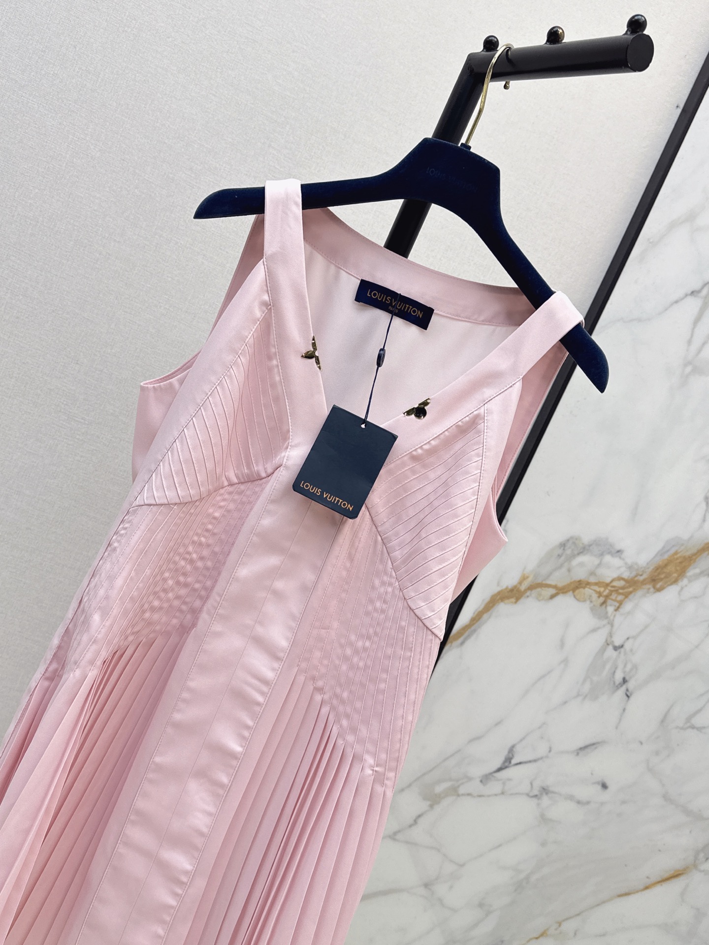Loui 26ss pleated vest dress