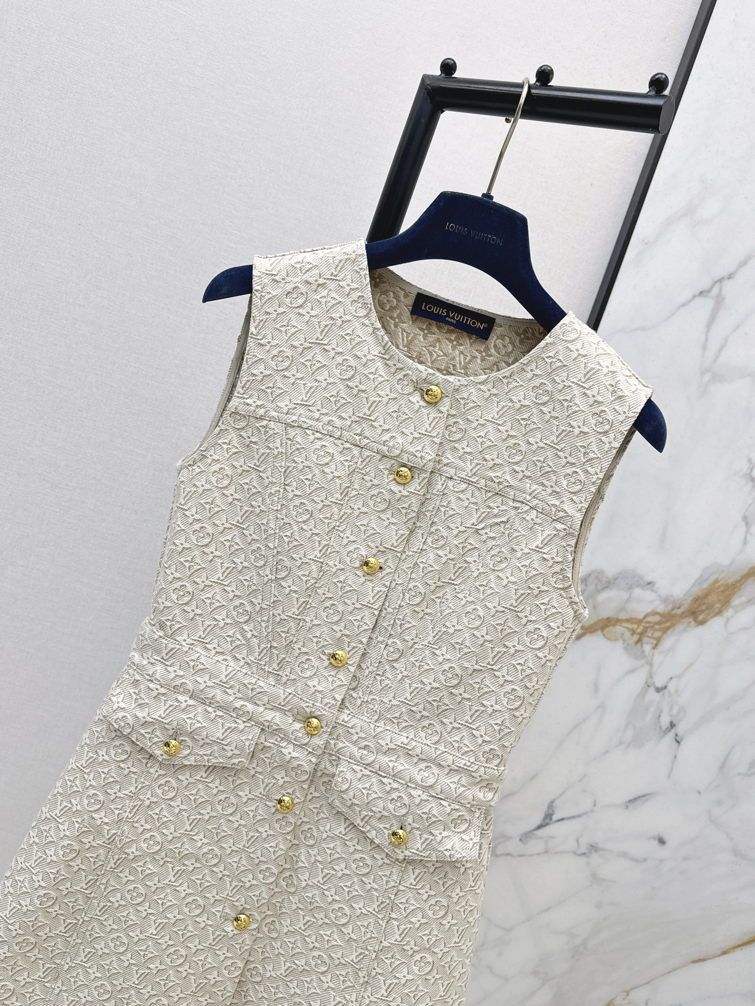 Loui 26ss jacquard denim dress