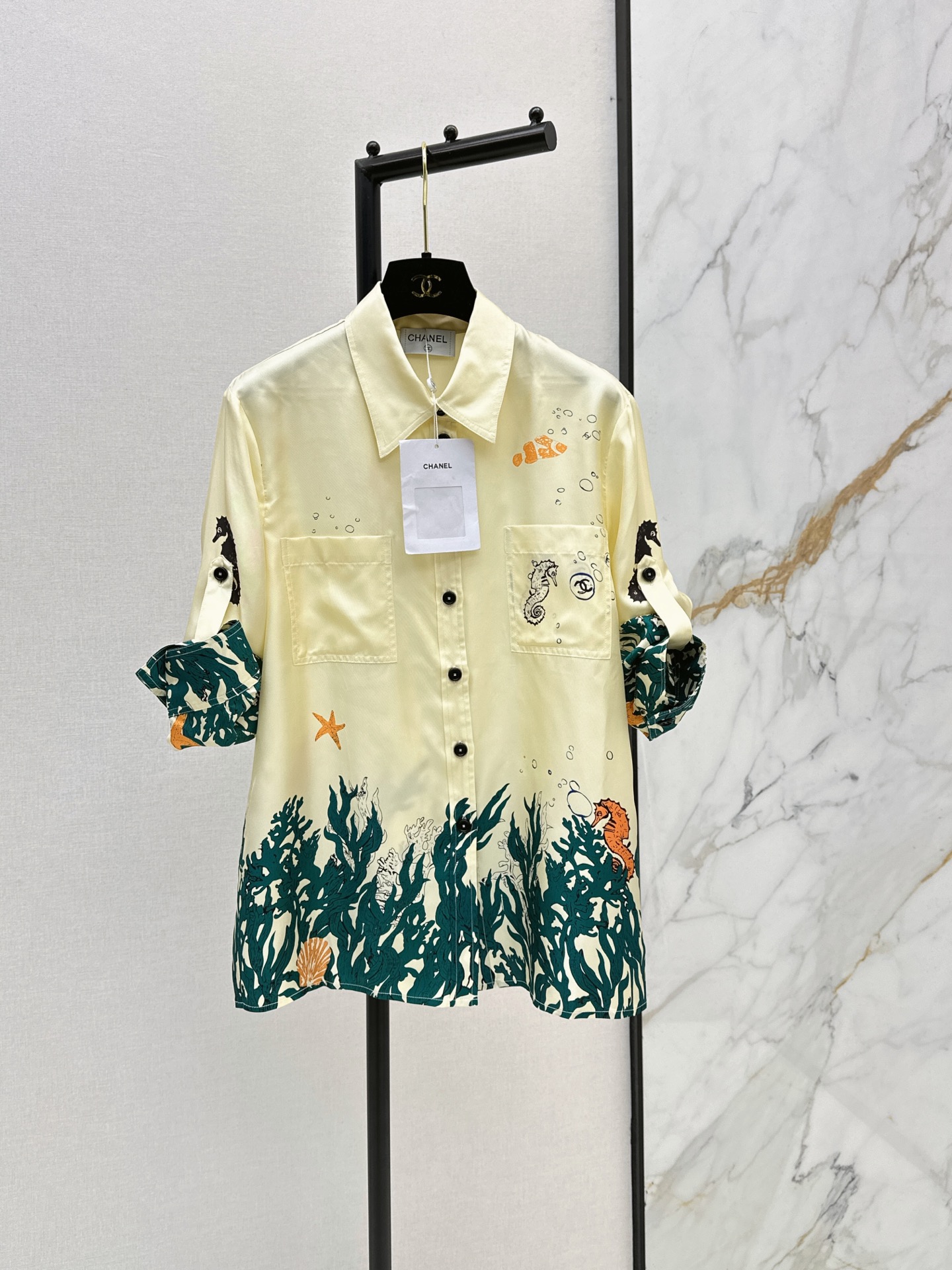 Chan 26ss print silk shirt