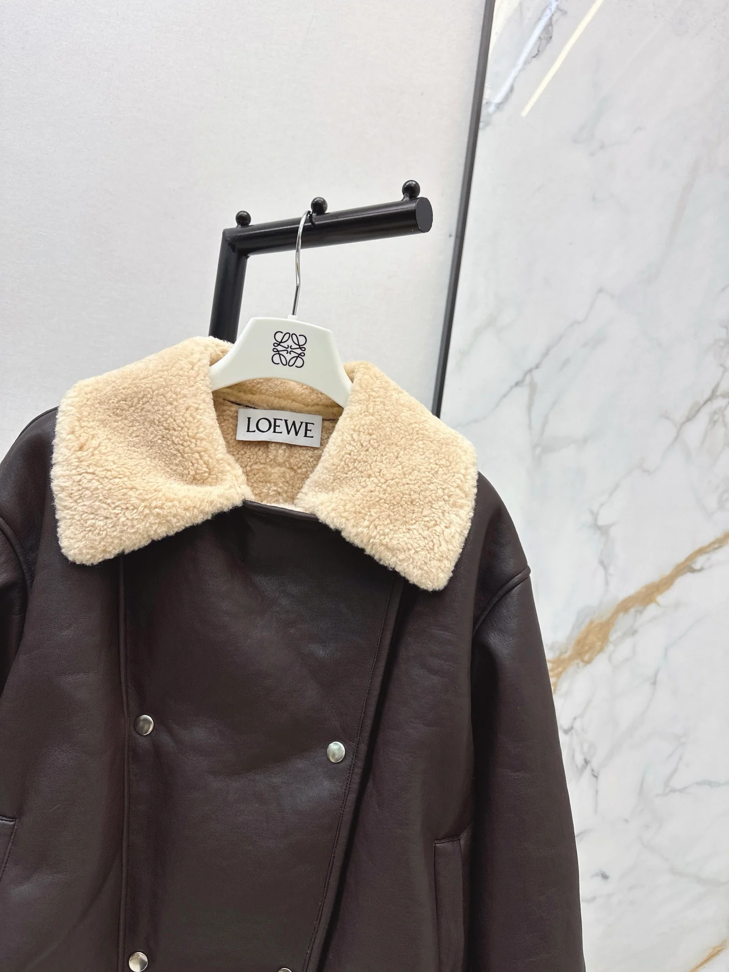 Loe 25fw lamb fleece biker