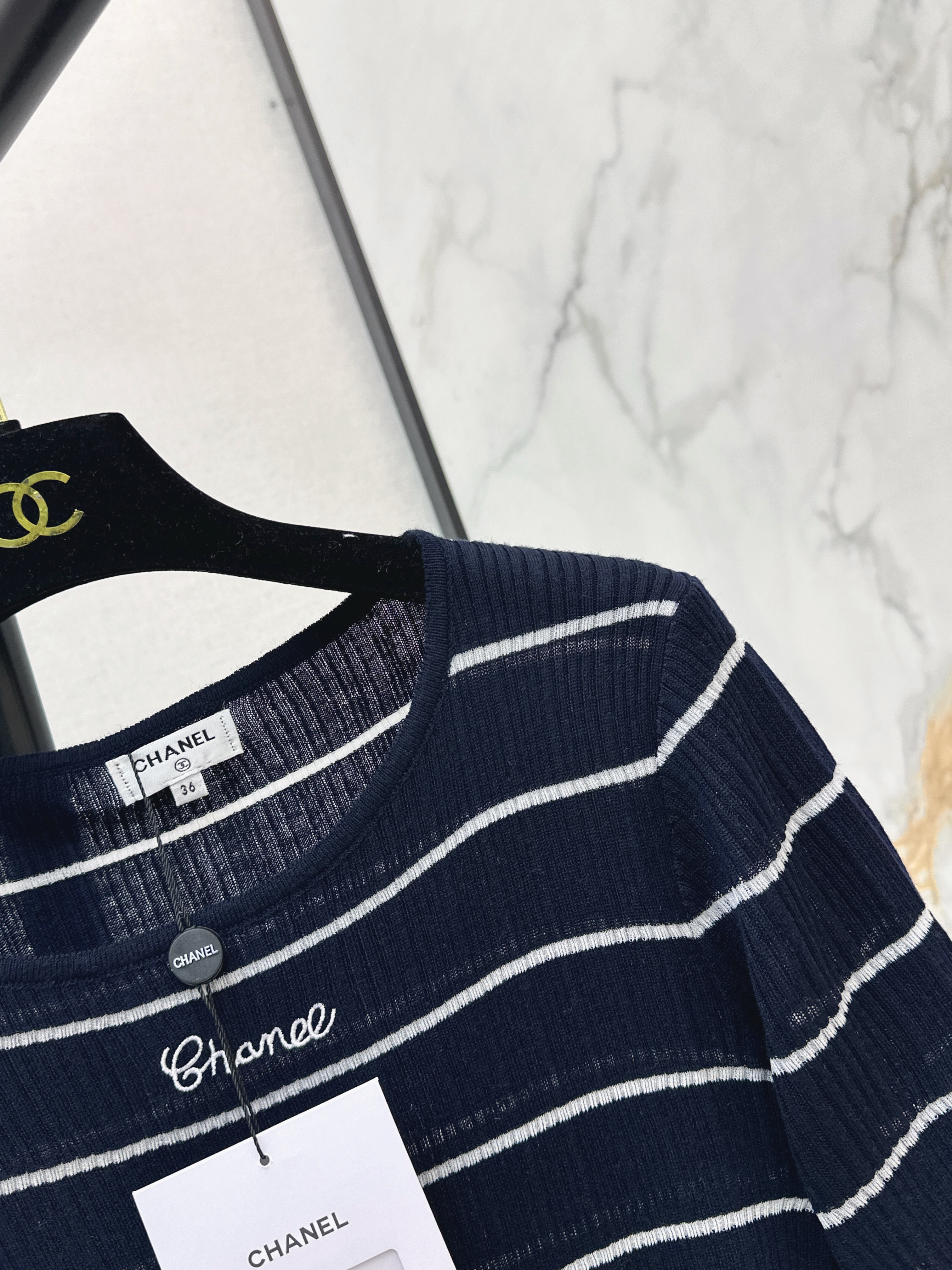 Chan 26ss stripe knitwear