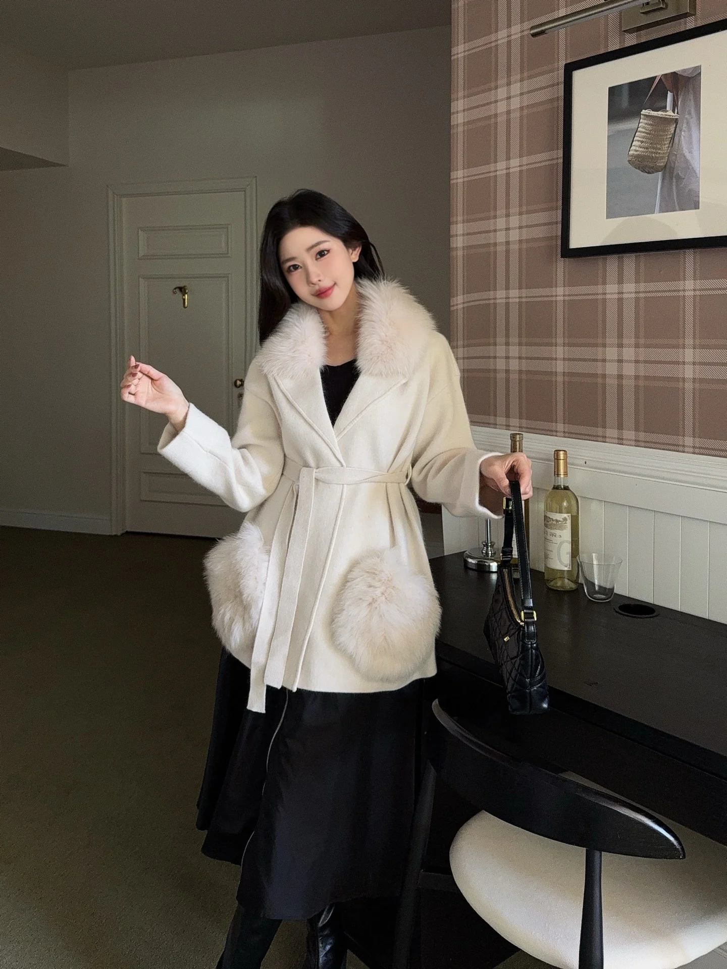 Fend 25fw knit wrap coats