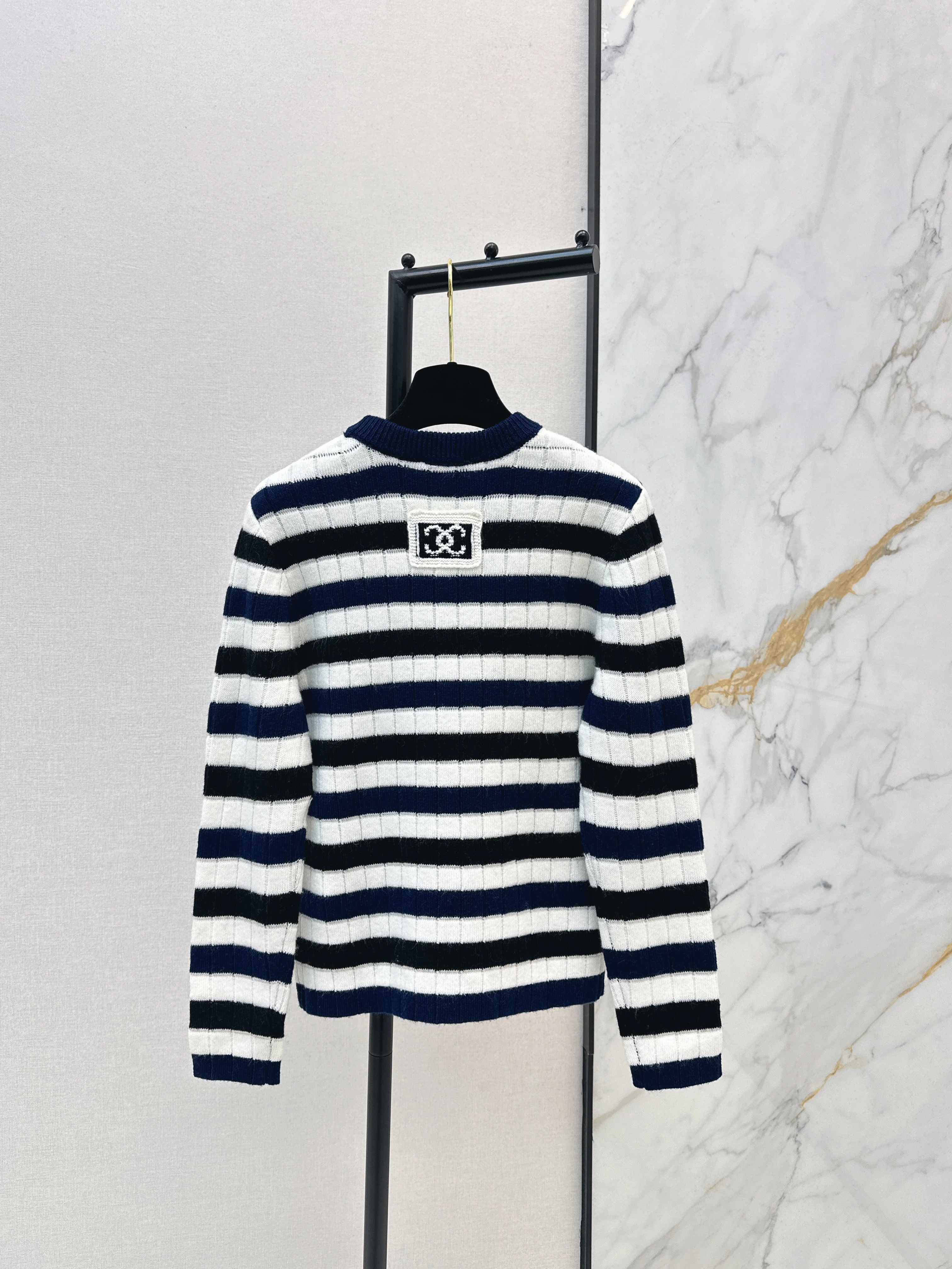Chan 26ss stripe knitted cardigan