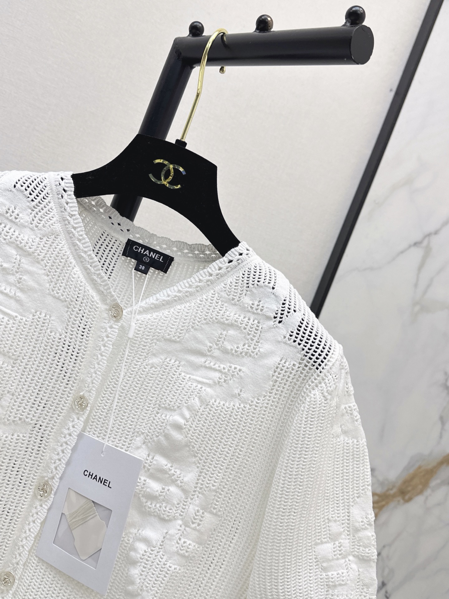 Chan 26ss hollow knit cardigan
