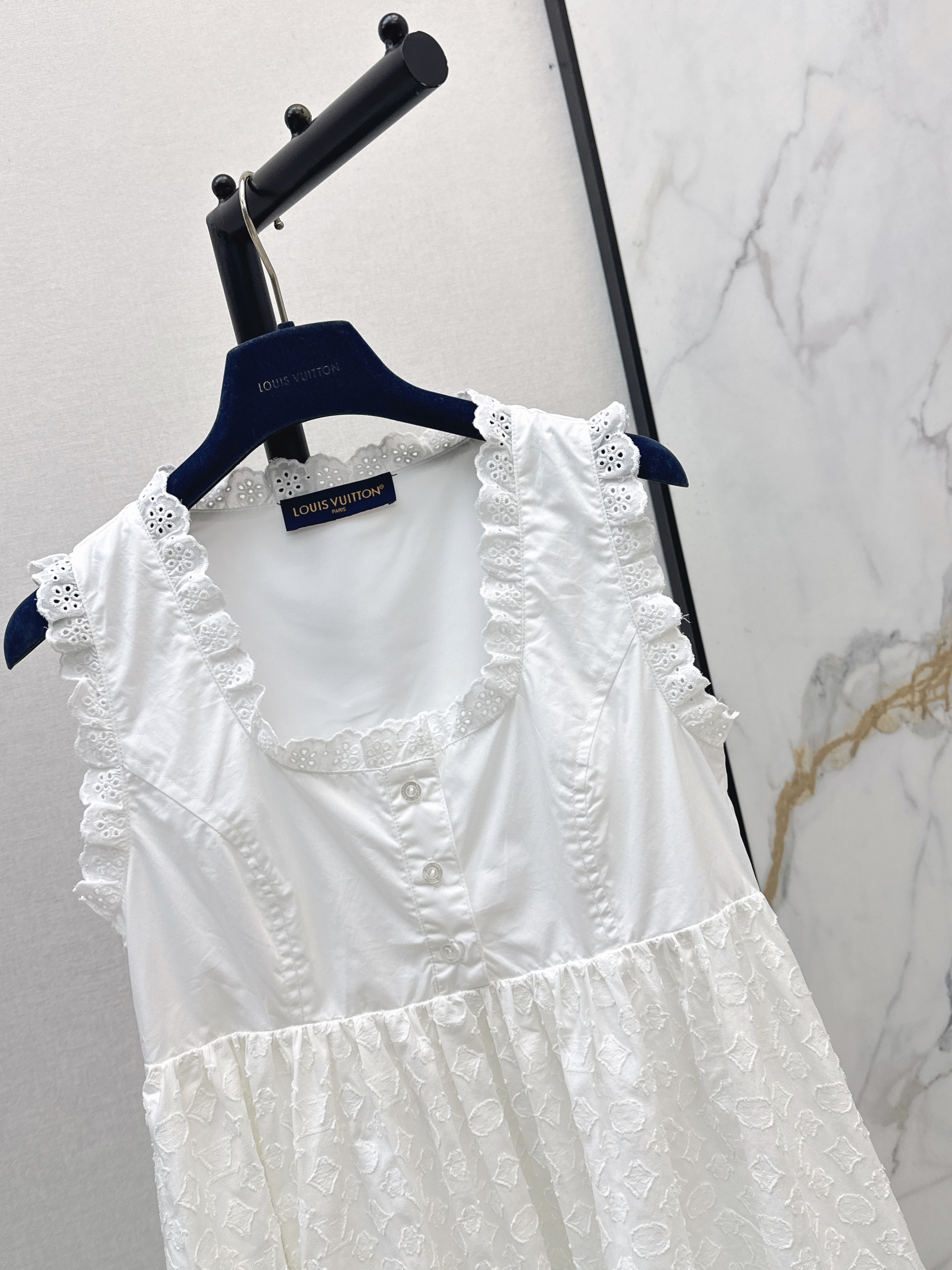 Loui 26ss jacquard ruffle dress