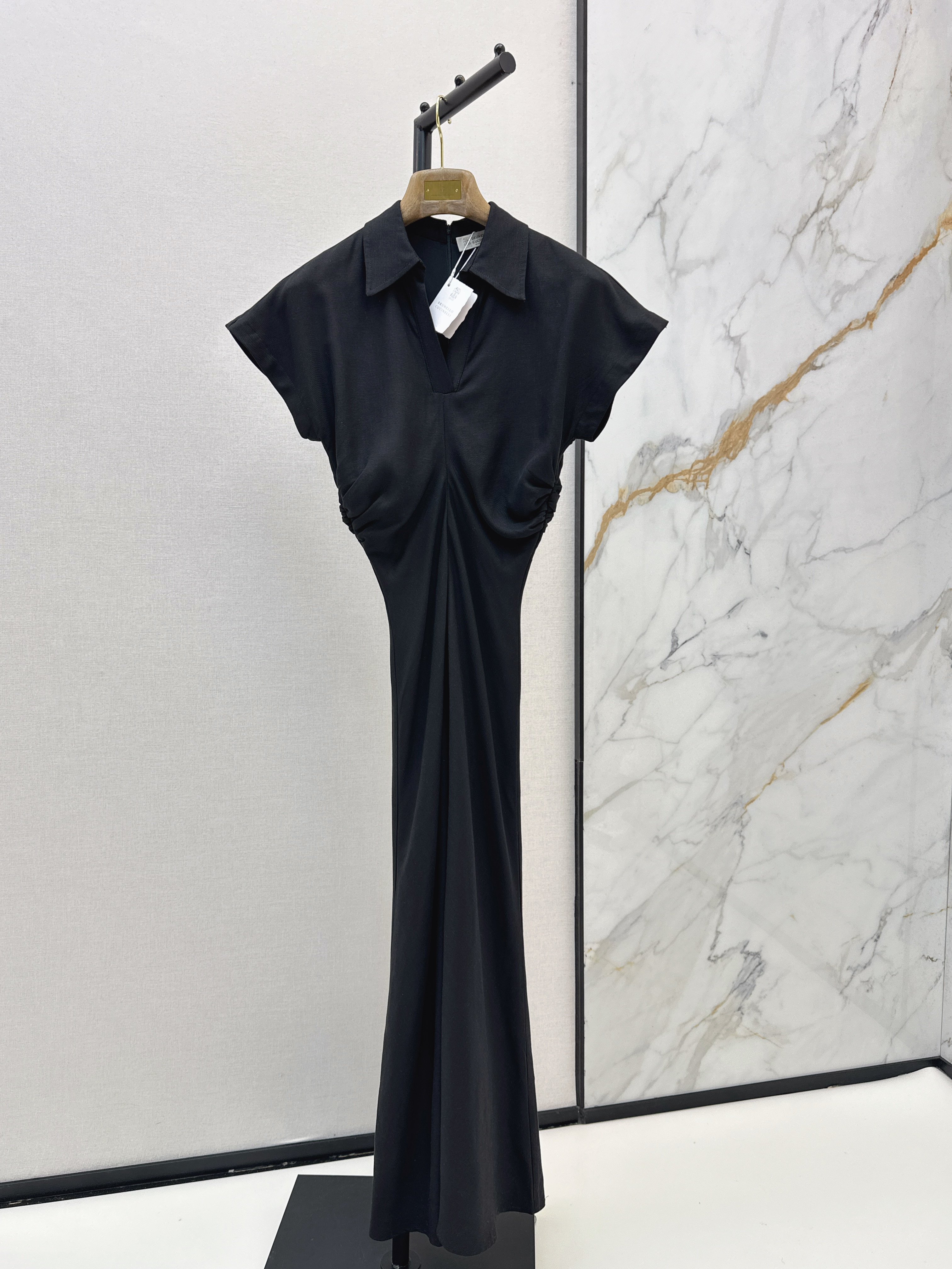 Brun 26ss ruched waist dress