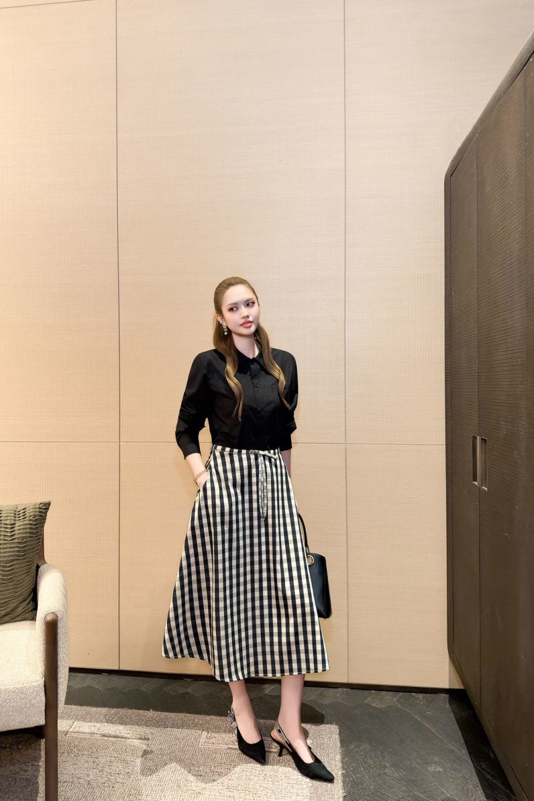CD 26ss check skirt