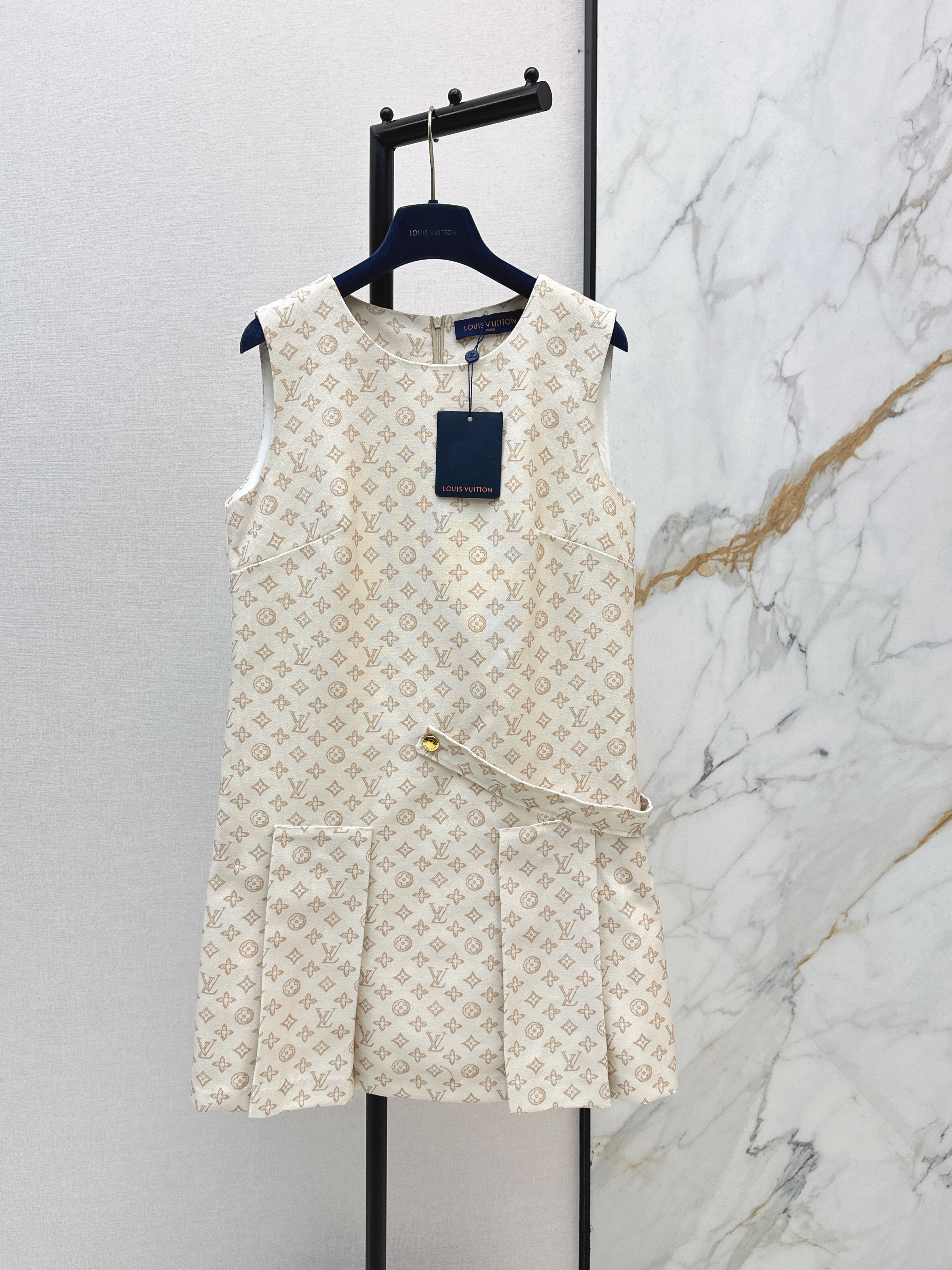 Louis 26ss print sleeveless dress