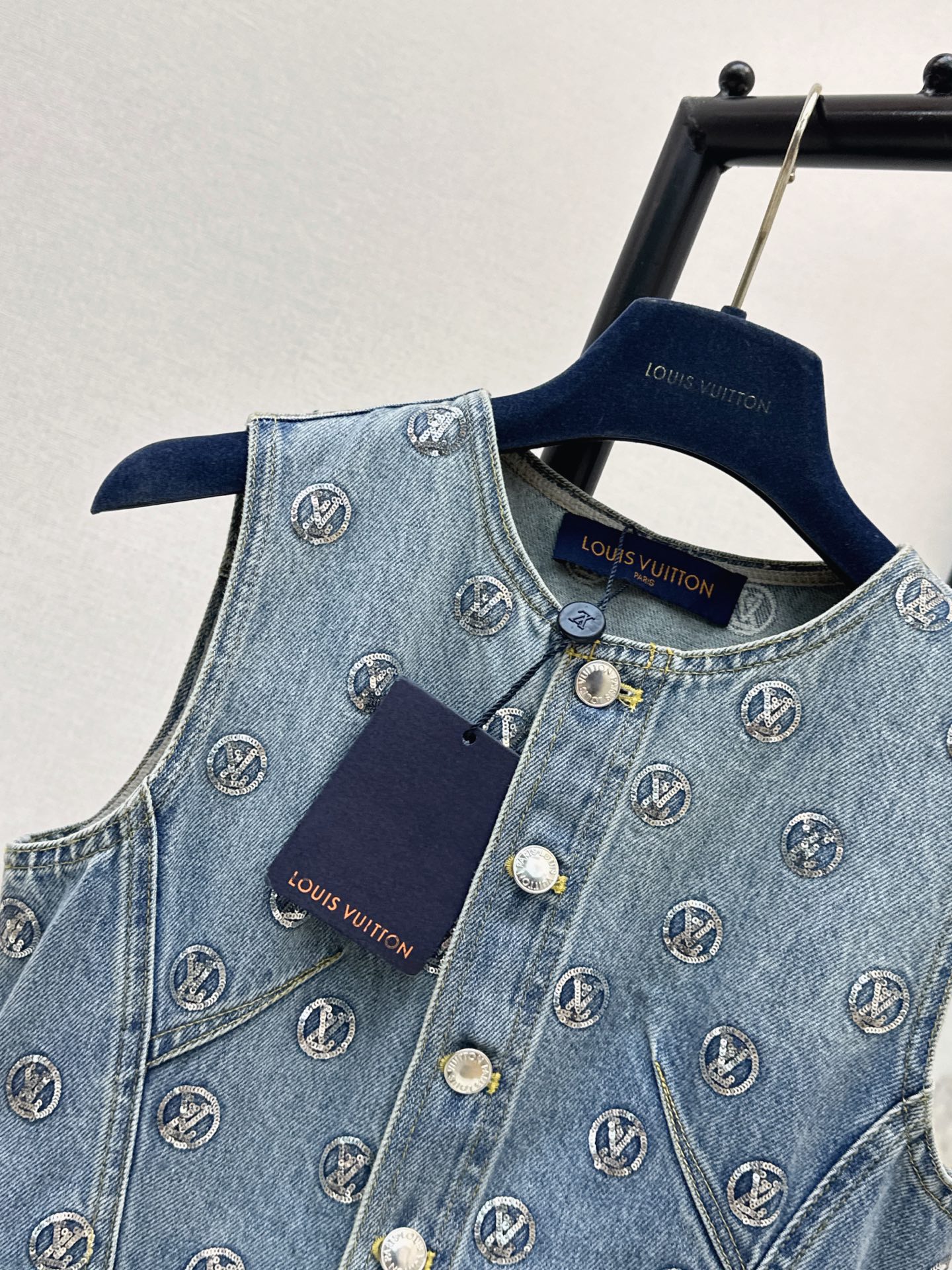 Loui 26ss sequin denim dress