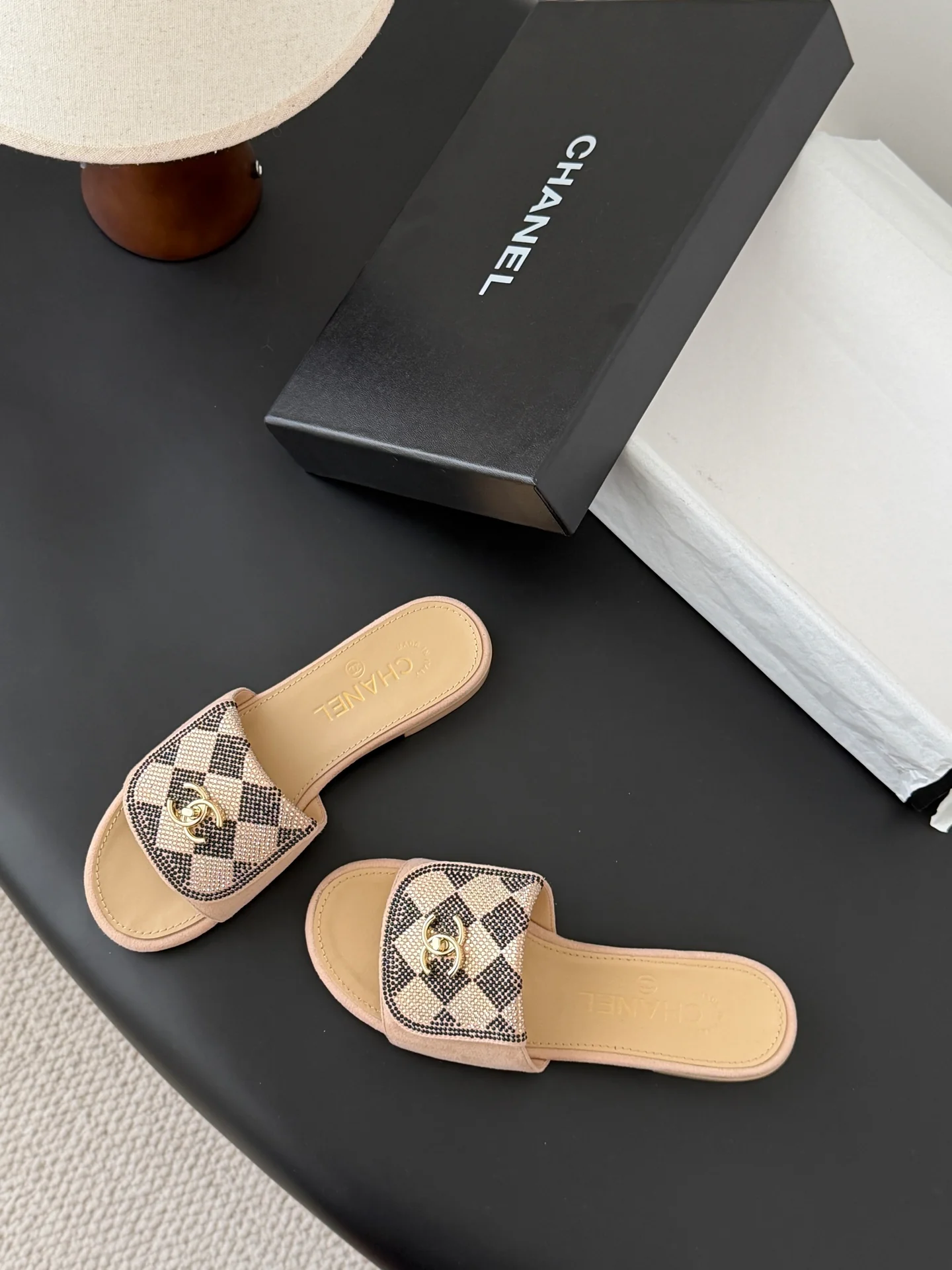 Chan 26ss rhinestone-embellished sandals