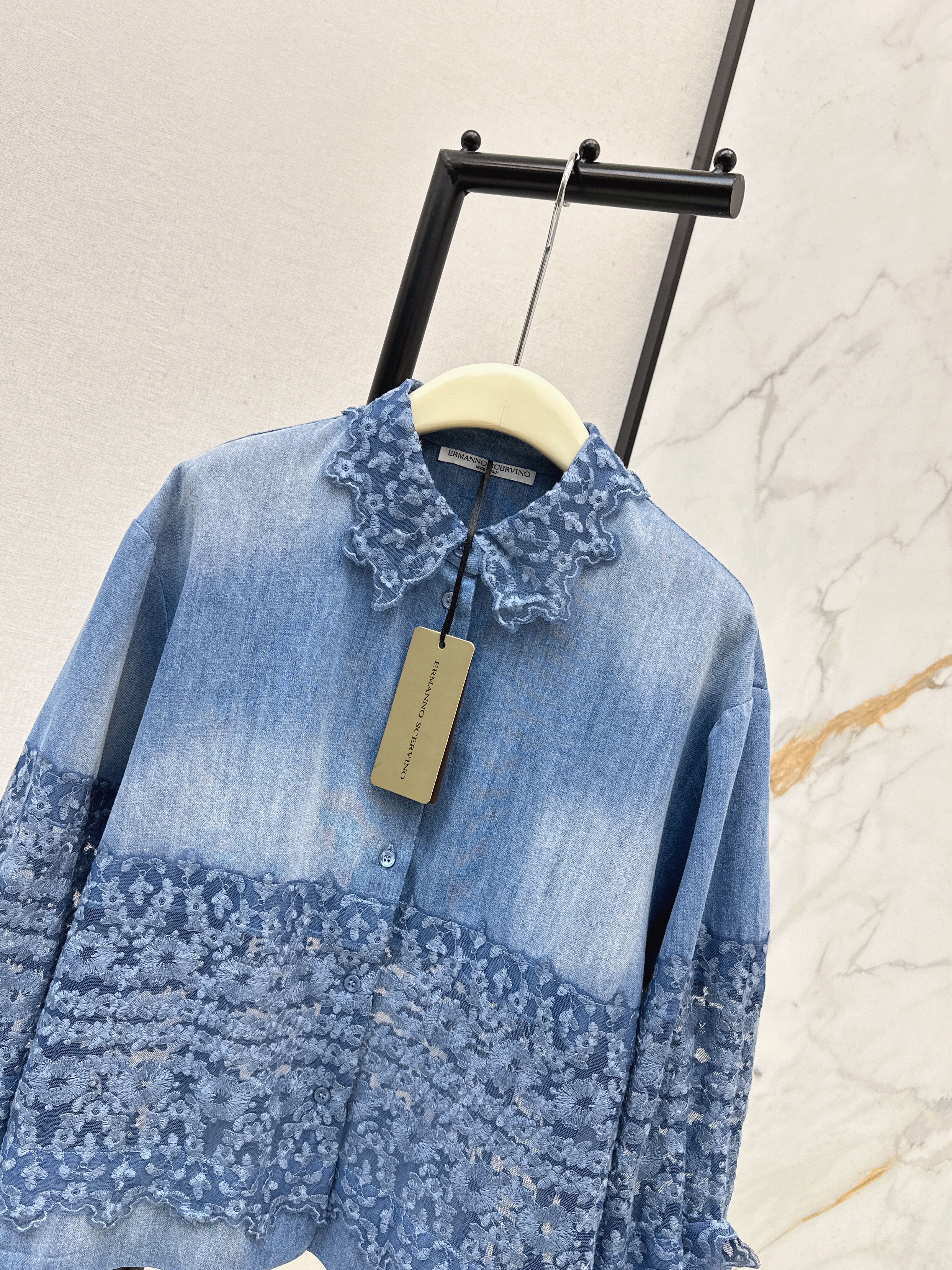 ES 26ss embroidery denim shirt